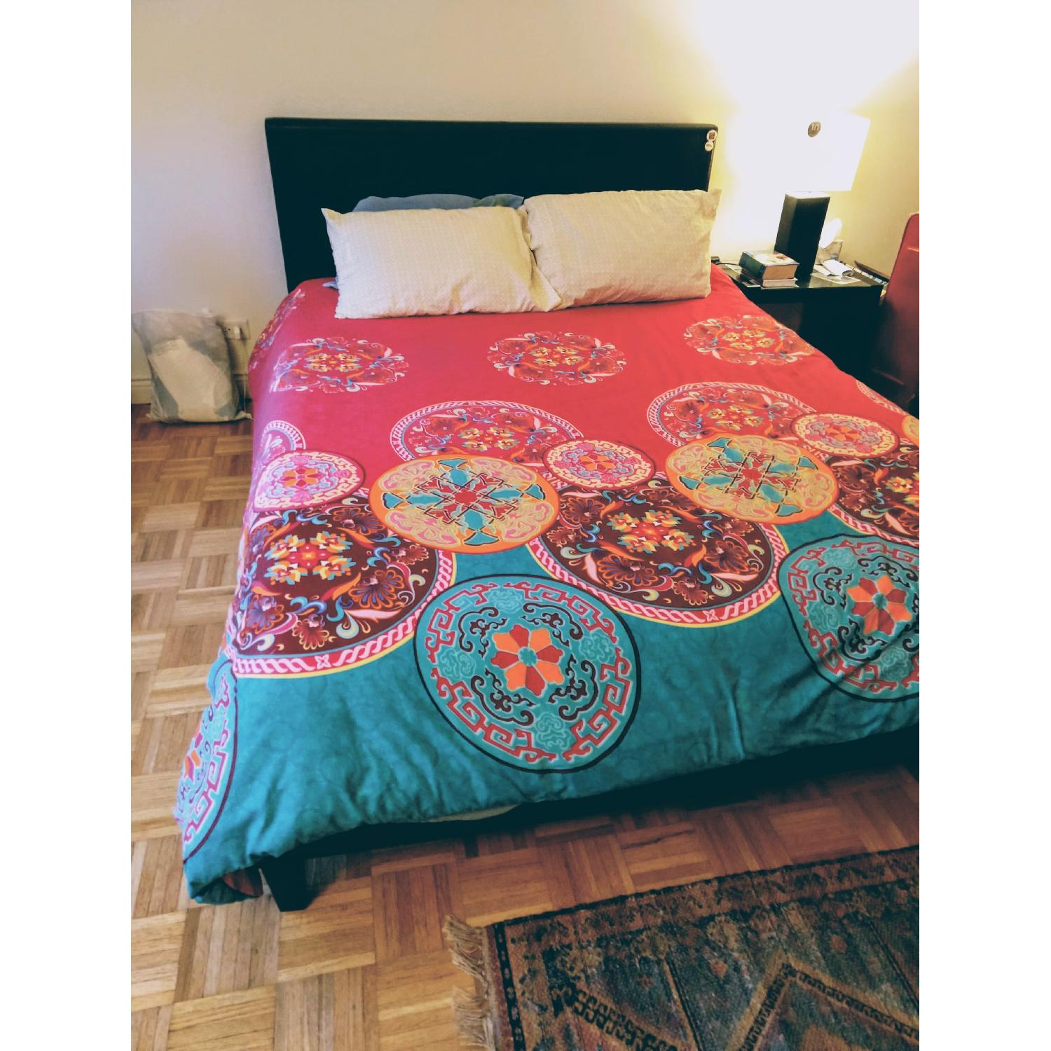 Premier Zurich Black Faux Leather Platform Bed - image-1