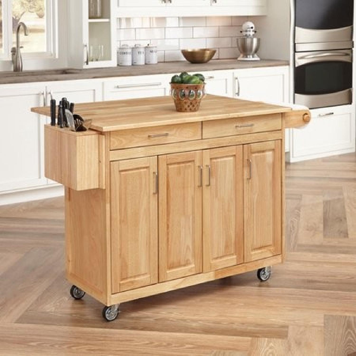 August Grove Epping Kitchen Island w/ Wood Top & Drop-Leaf - image-1
