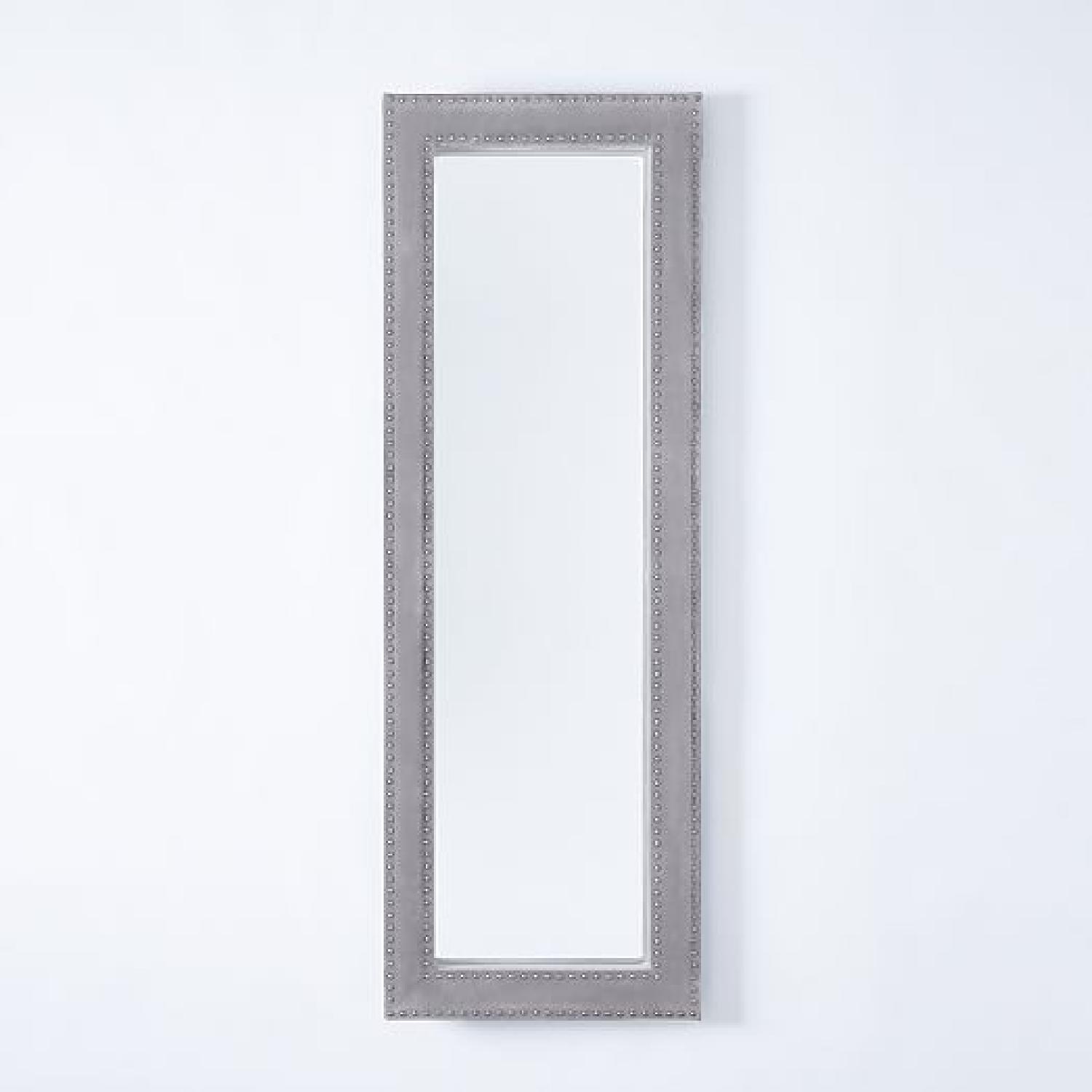 West Elm Floor Mirror in Dove Gray Velvet - image-4