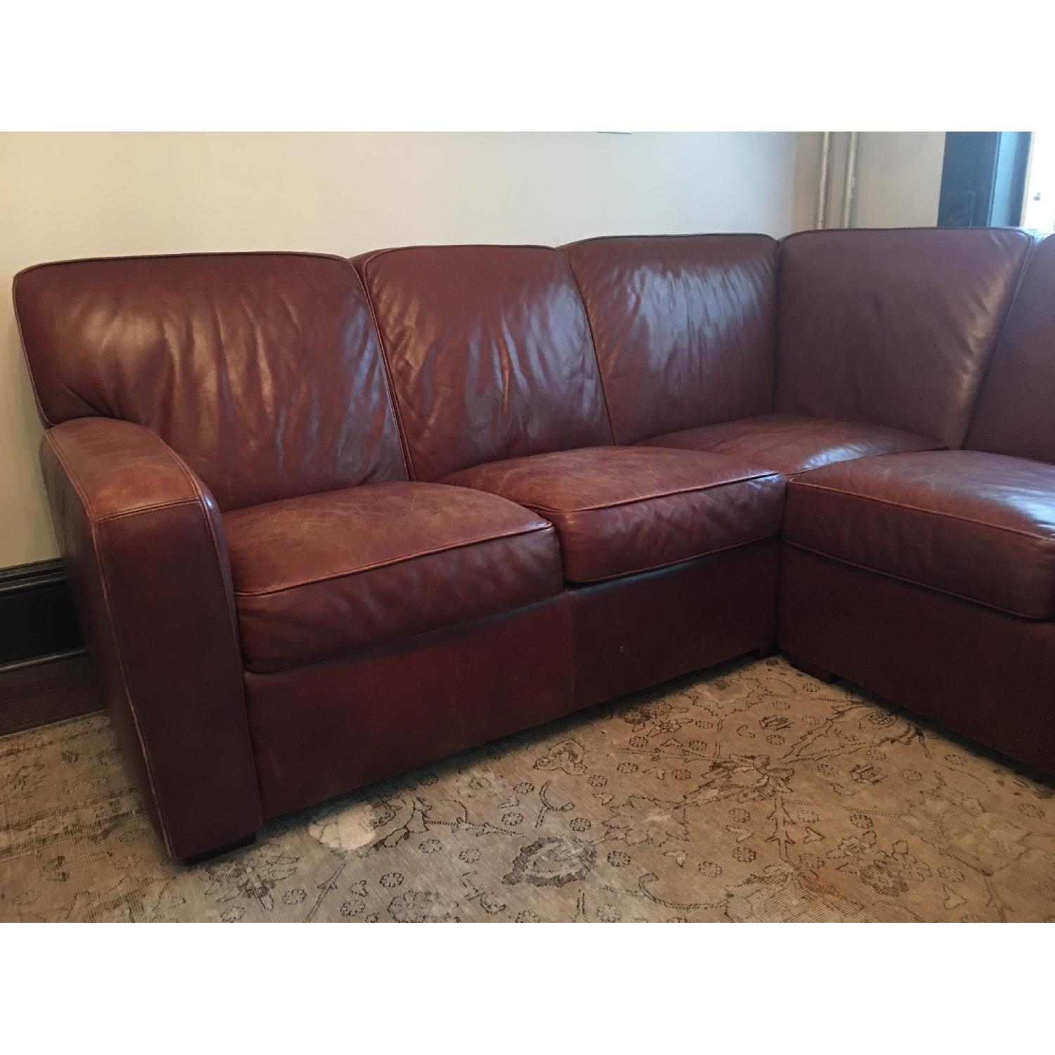 Crate & Barrel Axis II Leather Sectional Sofa AptDeco