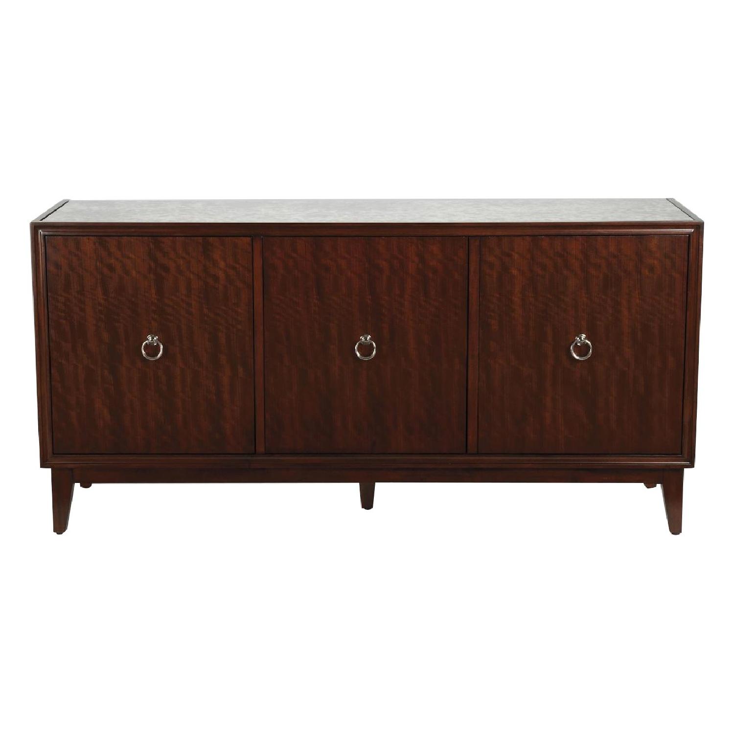 Ethan Allen Heston Buffet Table w / Multi Paned Mirror - image-0