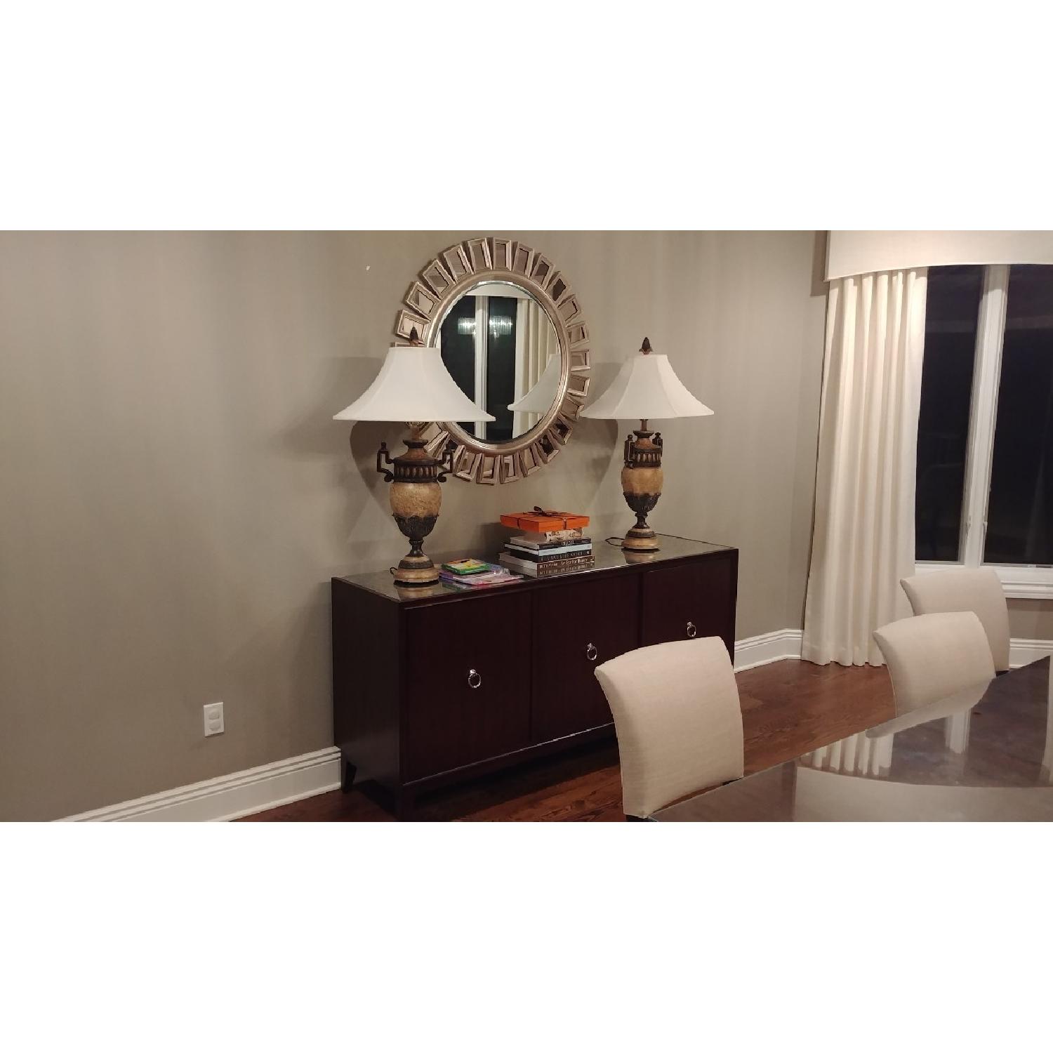 Ethan Allen Heston Buffet Table w / Multi Paned Mirror - image-6