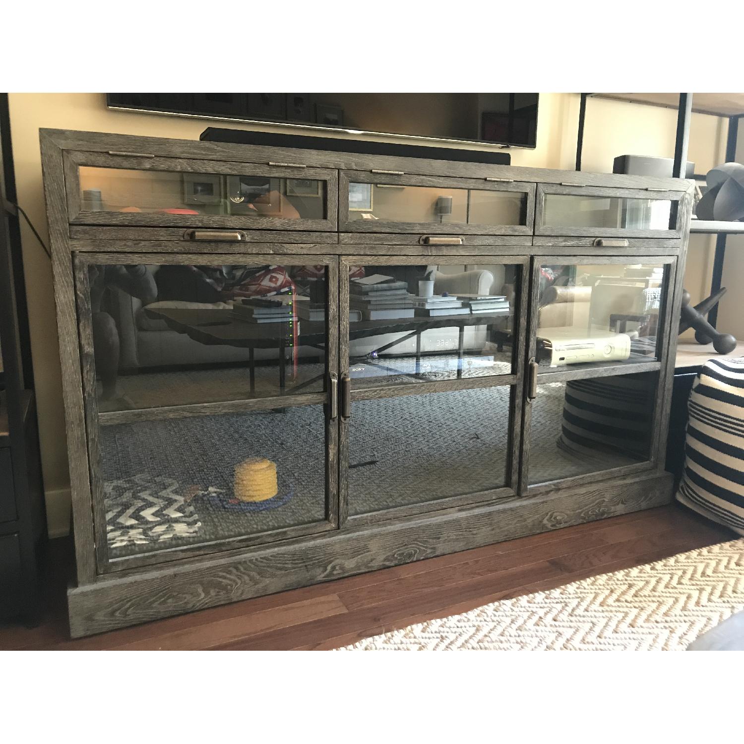 Restoration Hardware Glass Media Console AptDeco