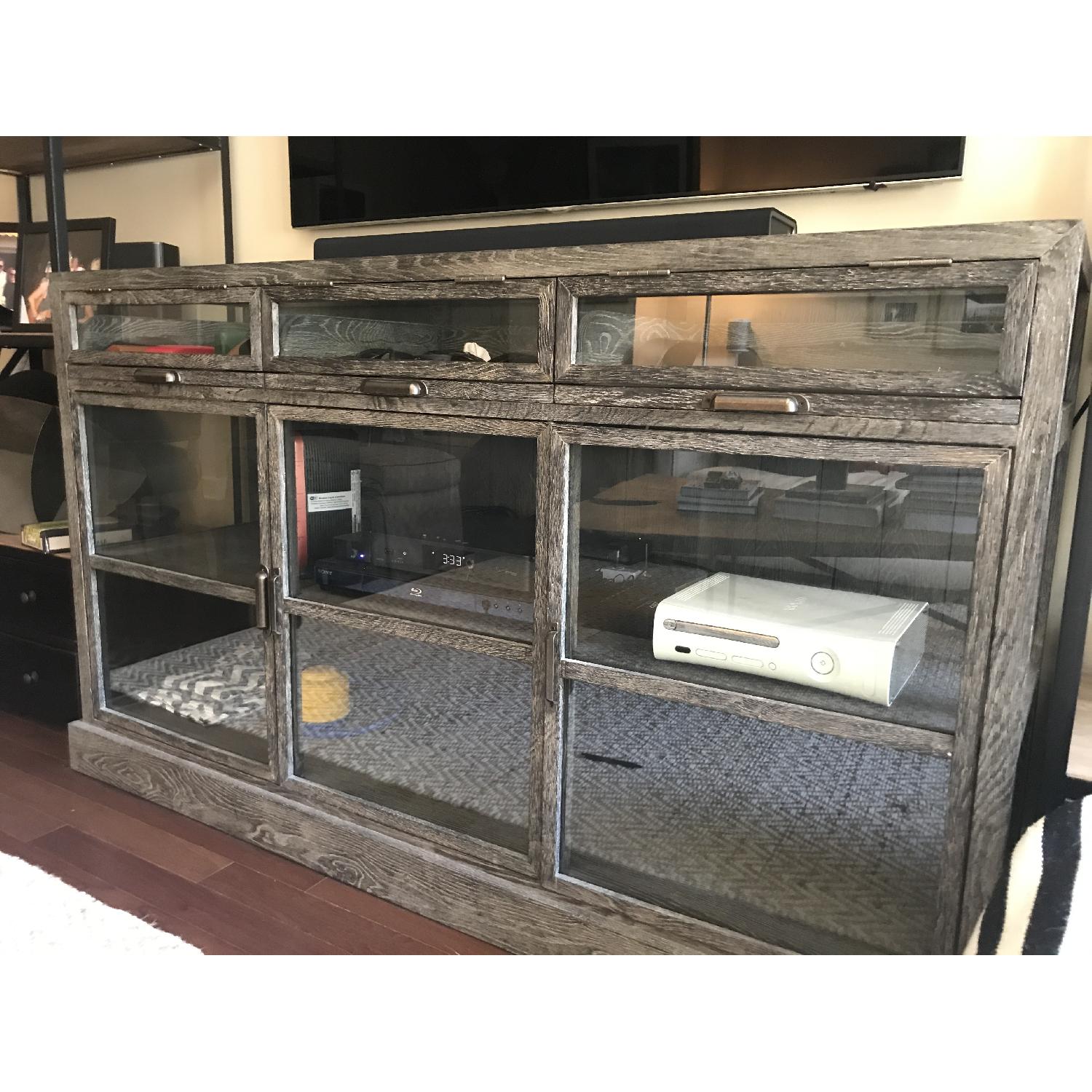 Restoration Hardware Glass Media Console AptDeco