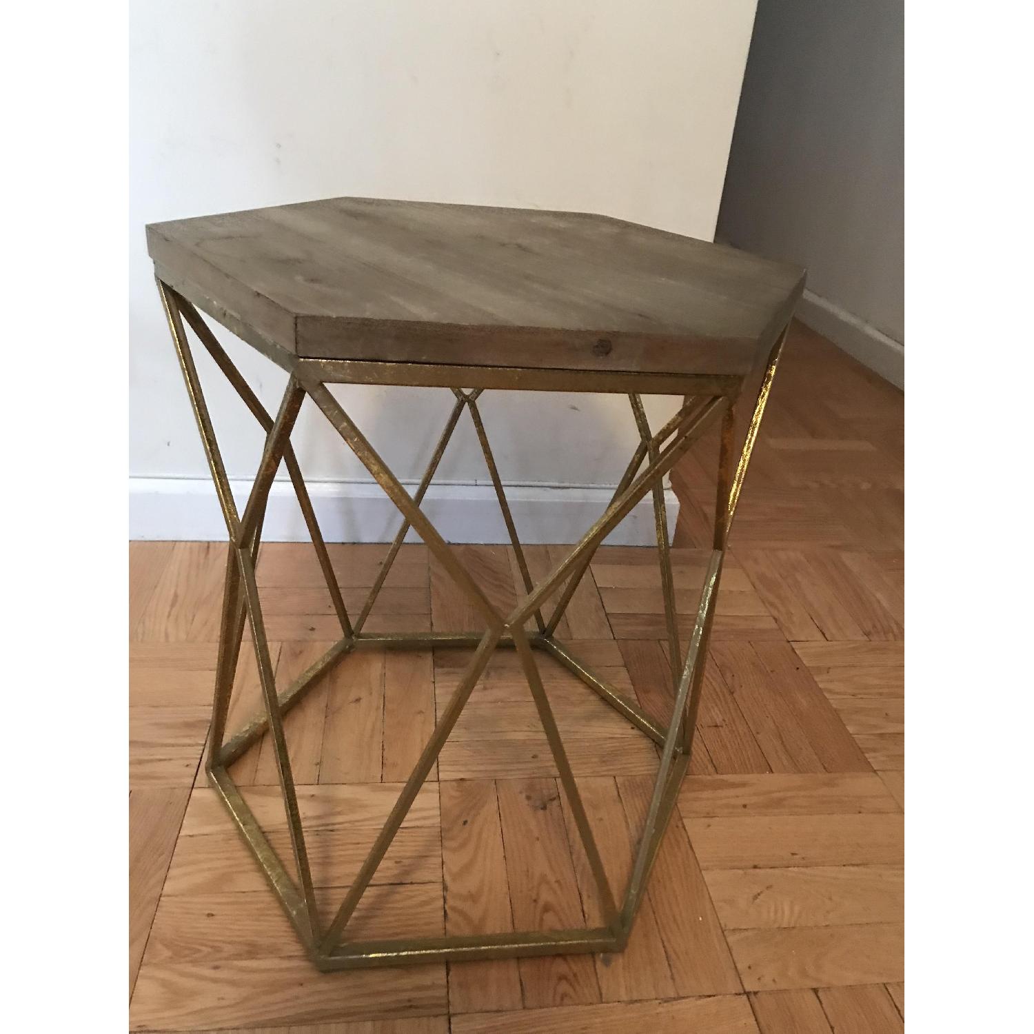 Target Nate Berkus Brass & Wood Hexagon Side Table - image-4