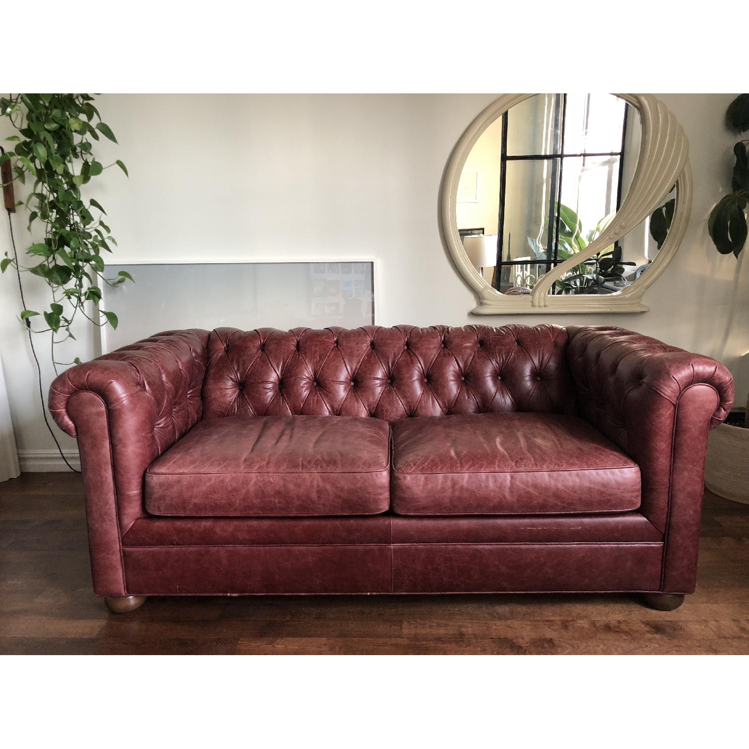 Club Furniture Leather Chesterfield Sleeper Sofa - image-1