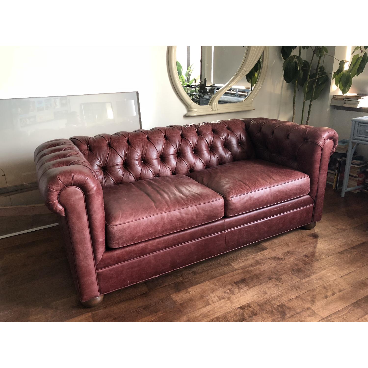 Club Furniture Leather Chesterfield Sleeper Sofa - image-2