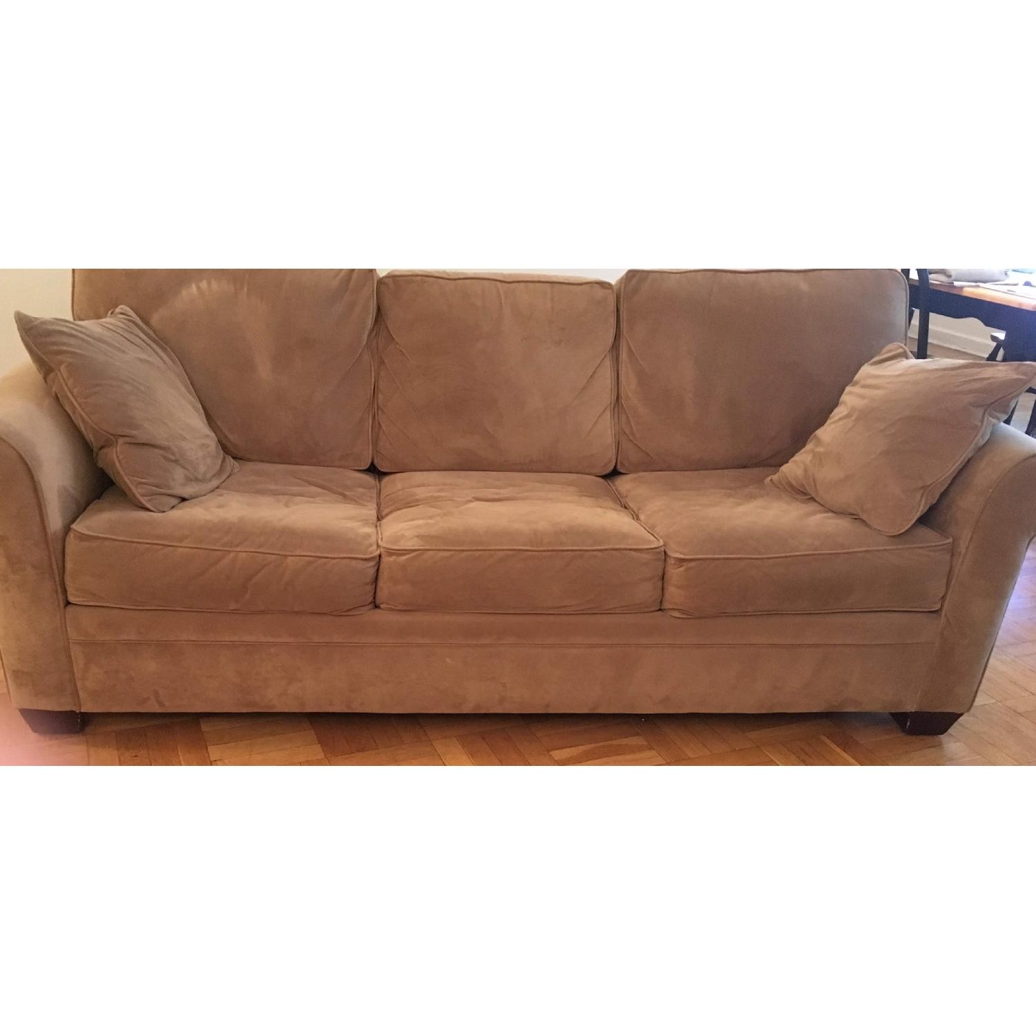 Macy's Microfiber Fold Out Sleeper Sofa - image-1