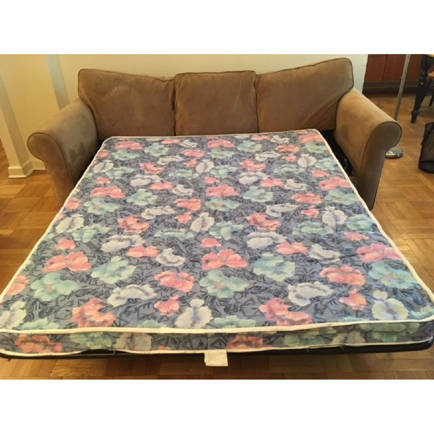 Macy's Microfiber Fold Out Sleeper Sofa - image-3