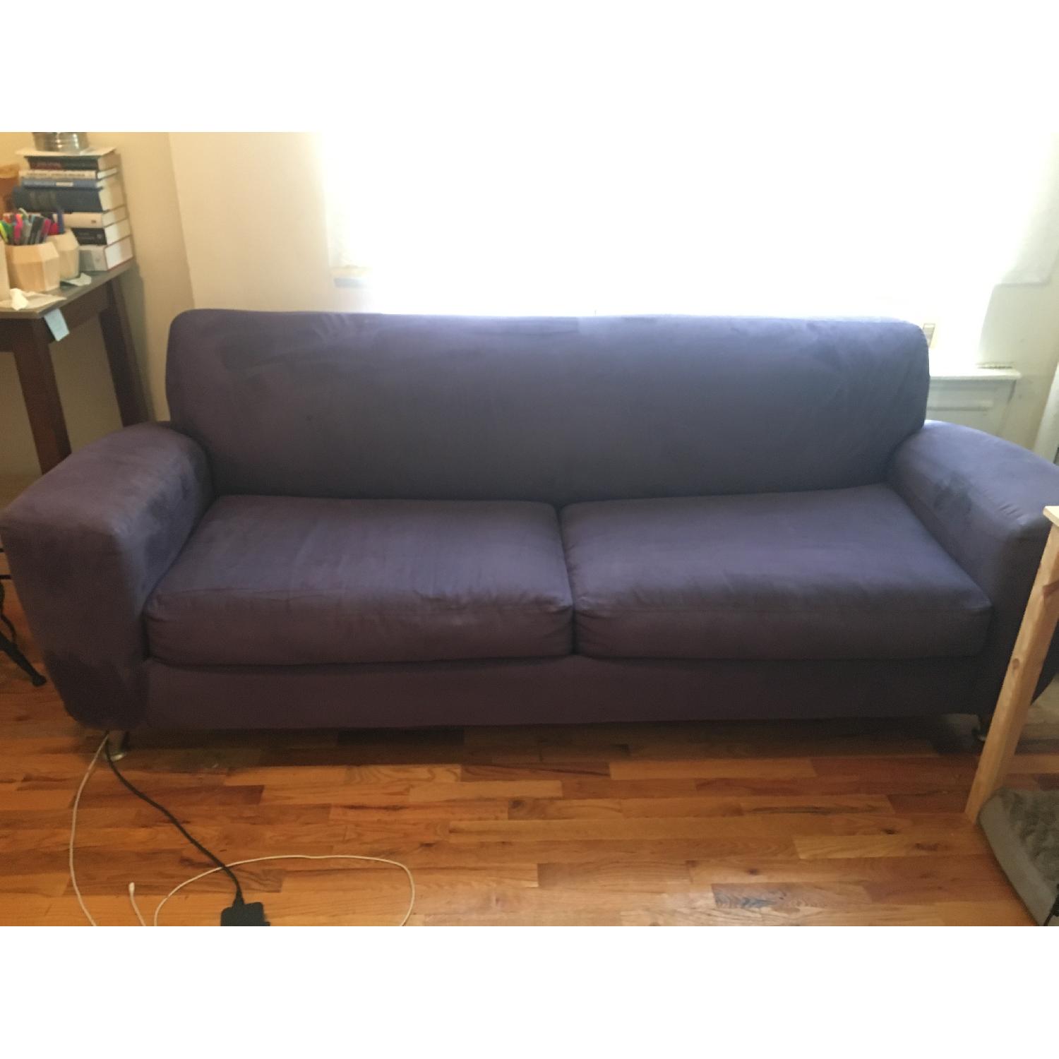 Modern Purple Microsuede Sleeper Sofa - image-1