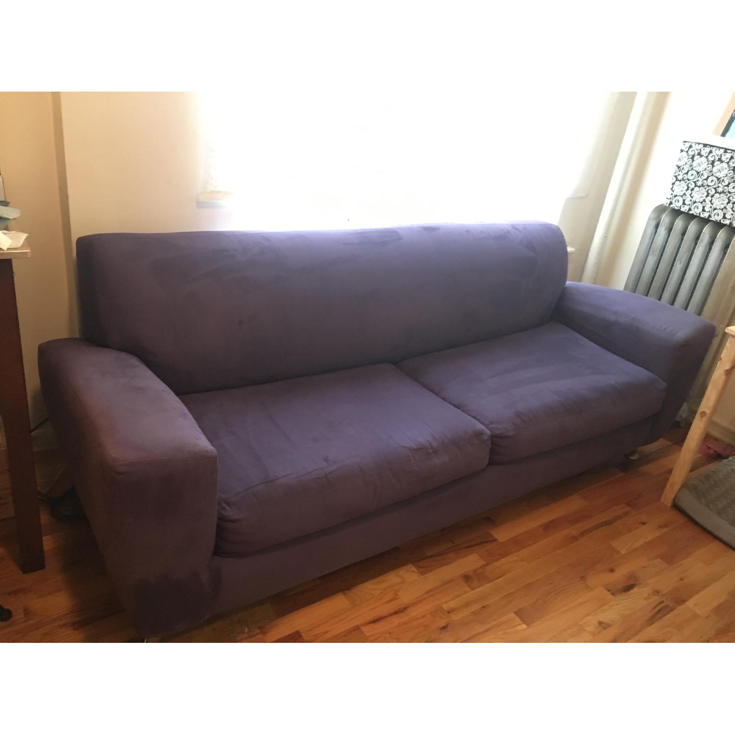 Modern Purple Microsuede Sleeper Sofa - image-2