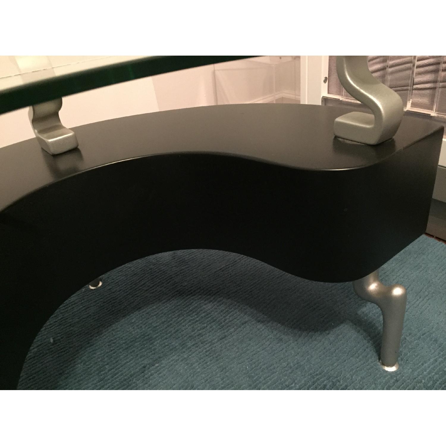 Global S-Shaped Coffee Table w/ Elevated Clear Glass Top - image-5