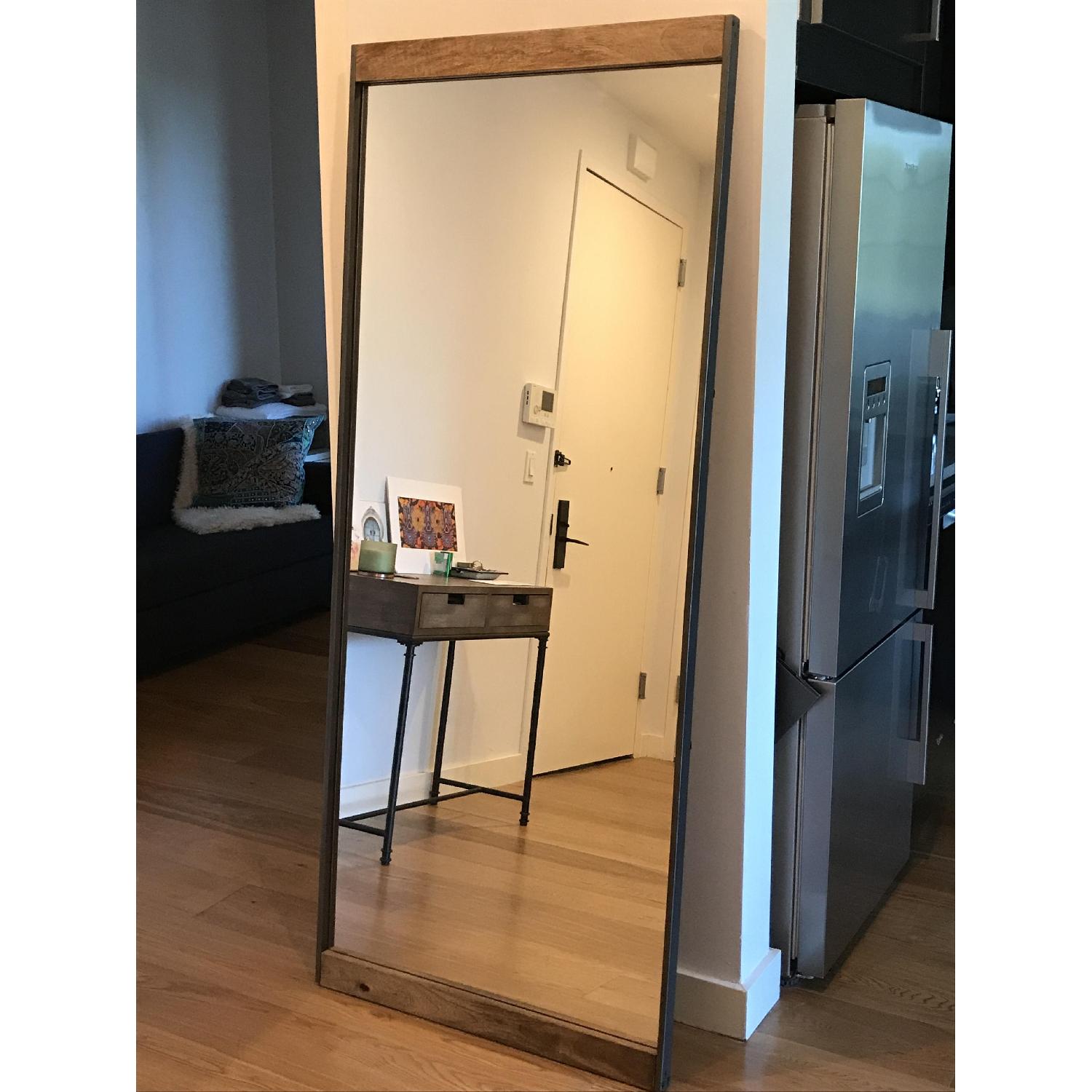 West Elm Industrial Metal Frame Floor Mirror W Hangers Aptdeco