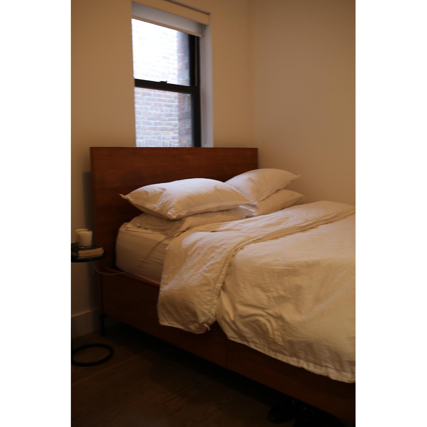 West Elm Teak Queen Storage Bed - image-2