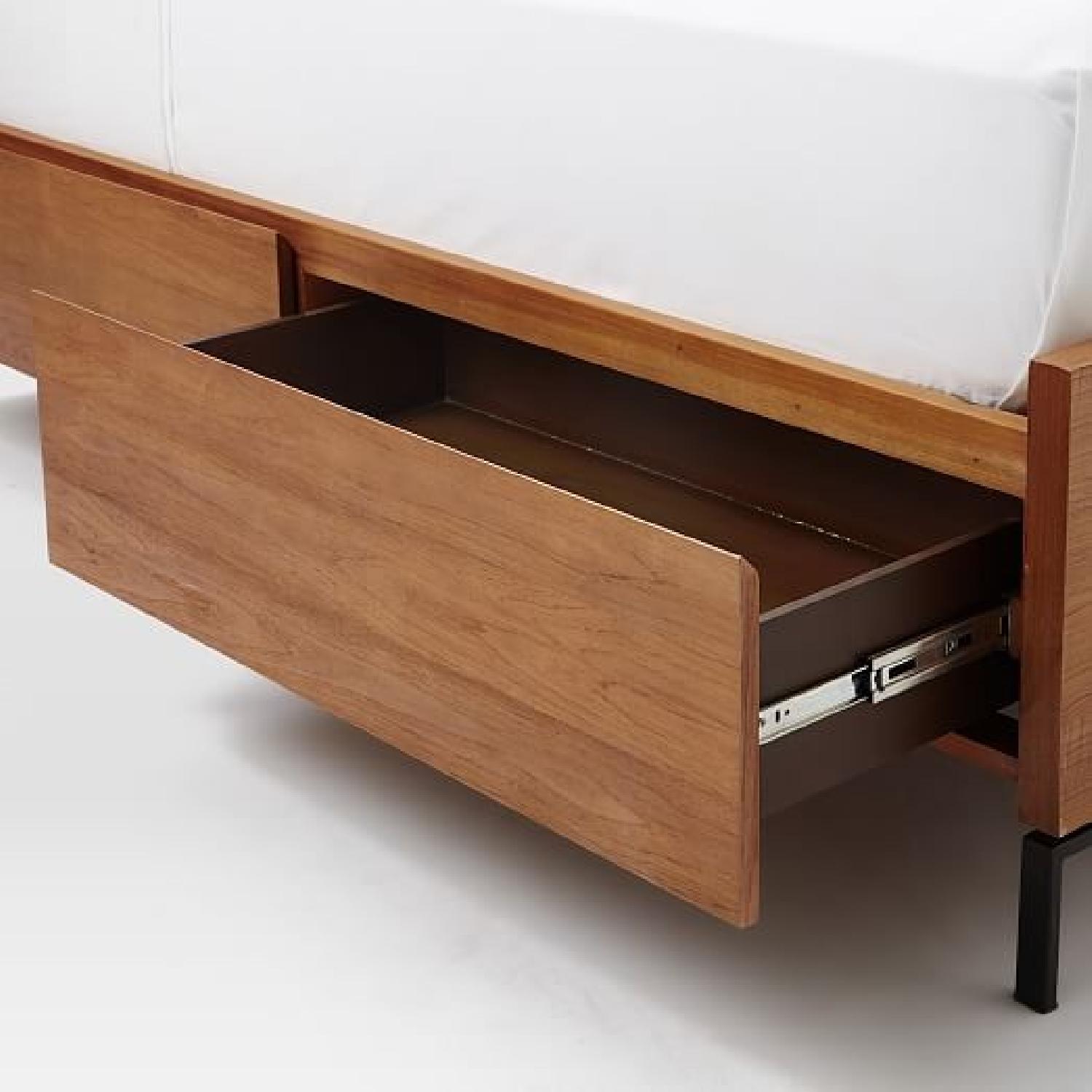 West Elm Teak Queen Storage Bed - image-3