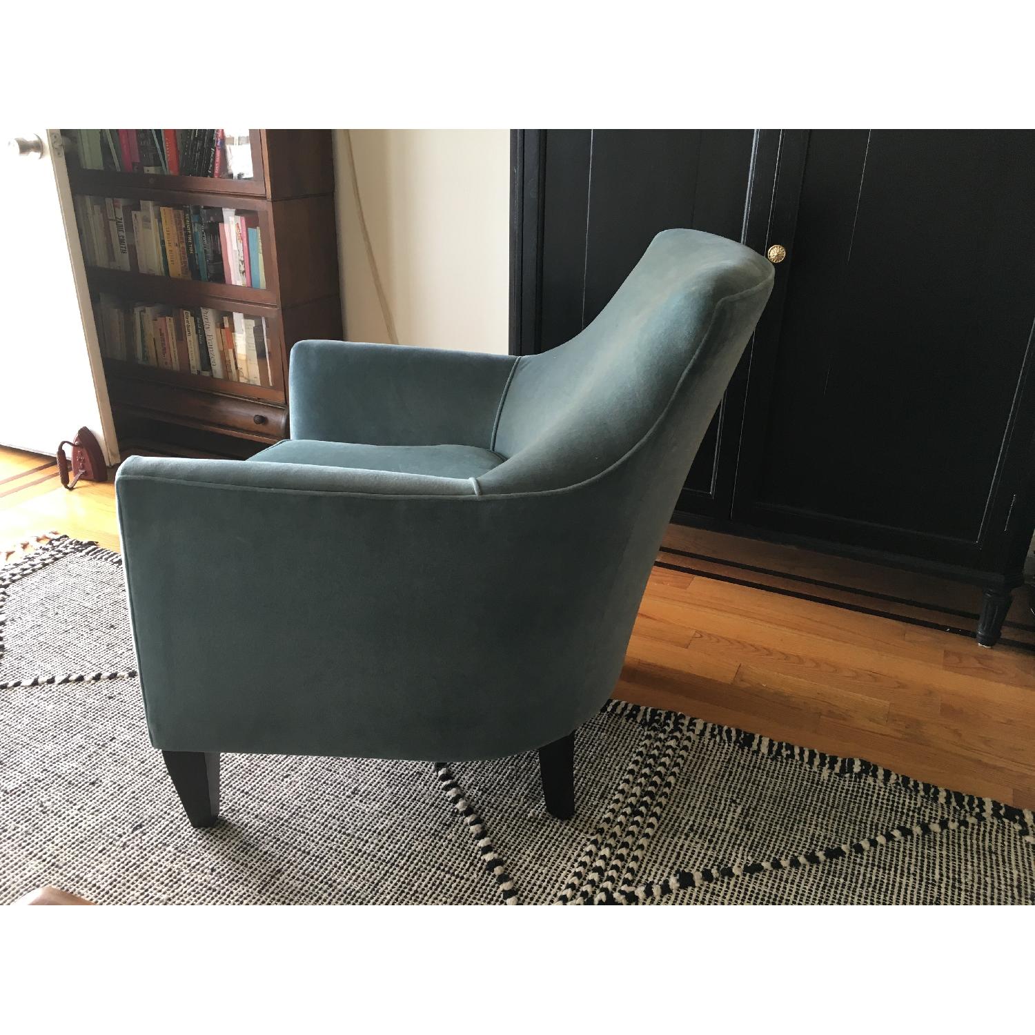 Crate & Barrel Clara Chair in Blue Velvet - image-2