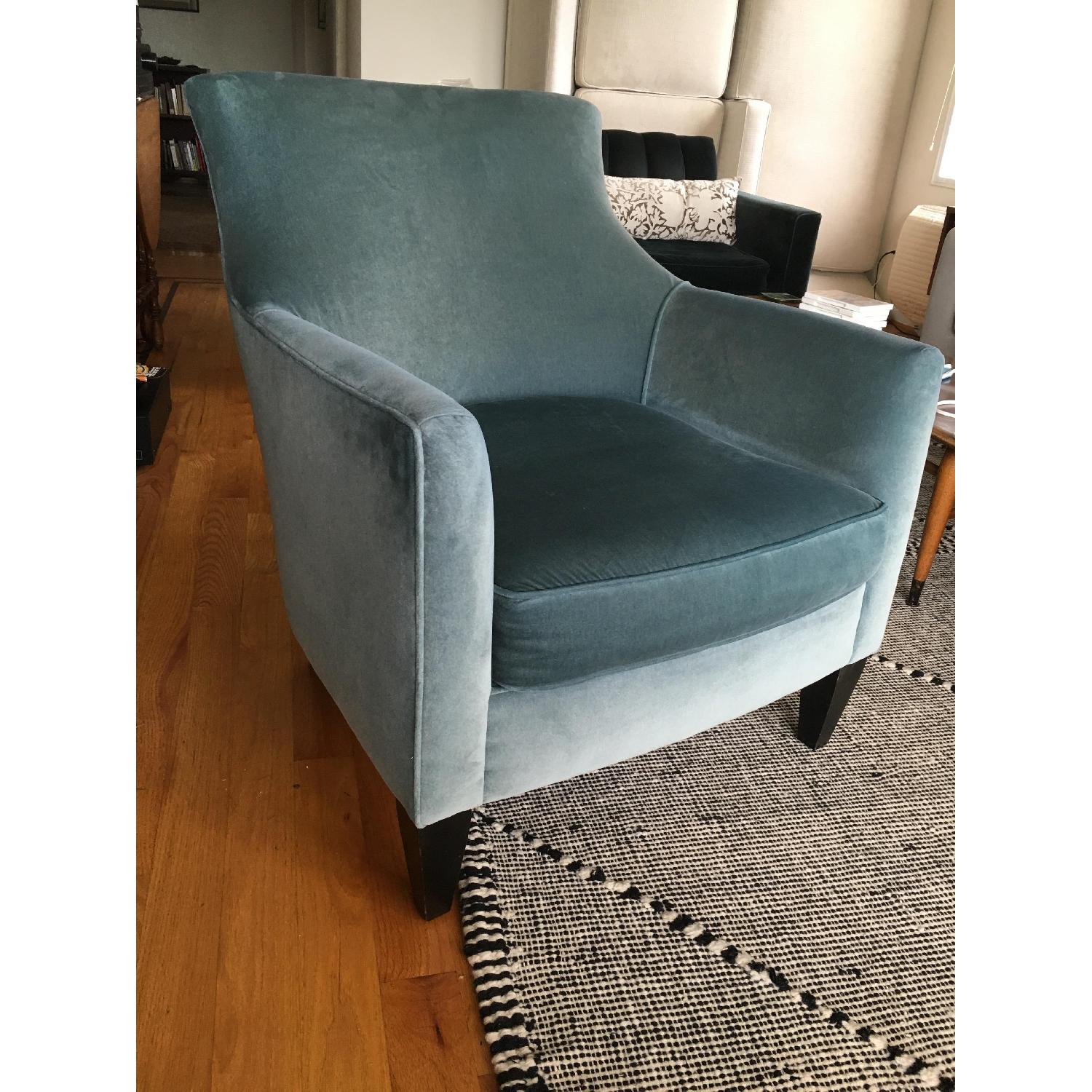 Crate & Barrel Clara Chair in Blue Velvet - image-3