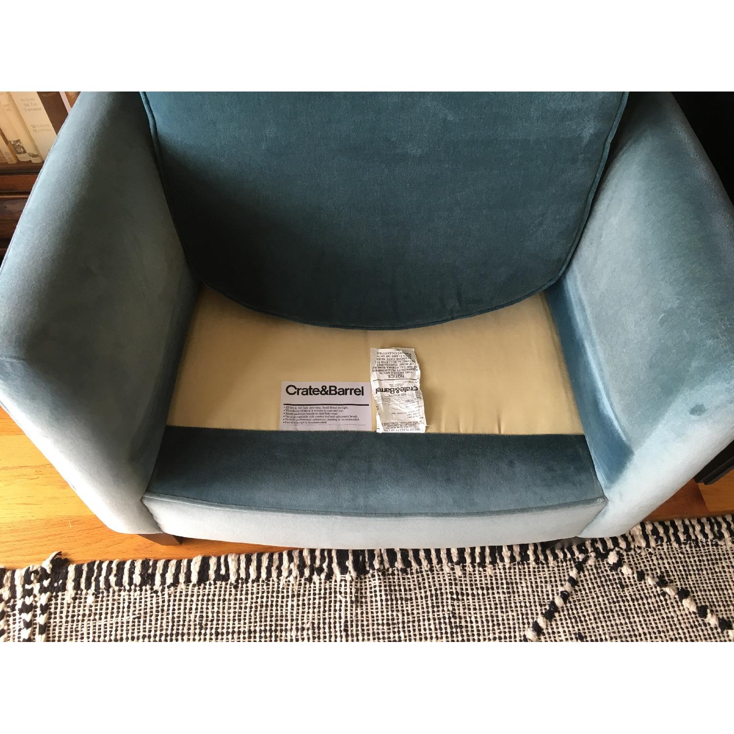 Crate & Barrel Clara Chair in Blue Velvet - image-5