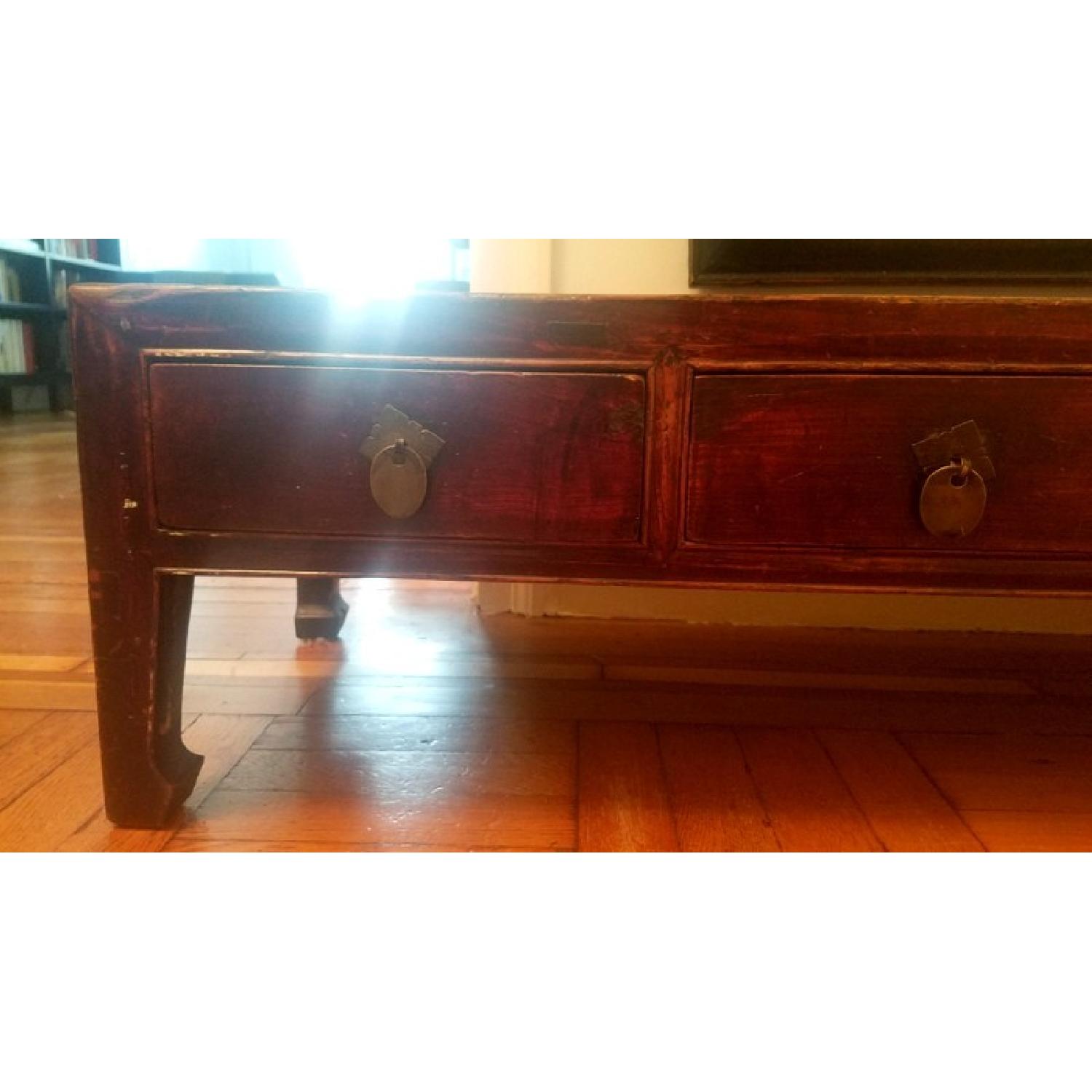 Vintage Asian Low Sitting Entryway/Hallway Storage Bench - image-2