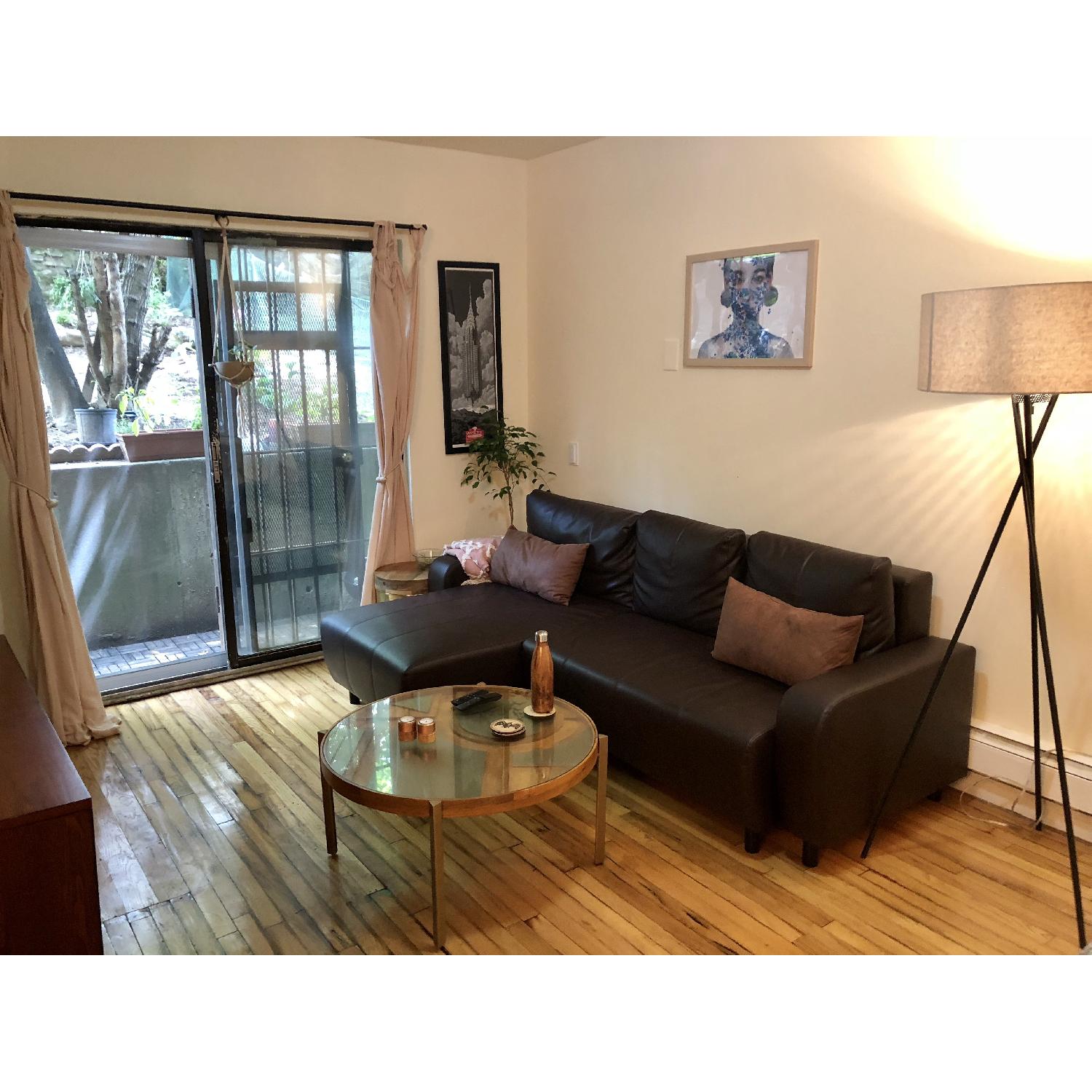 Ikea Djursbo Leather Sleeper Sectional Sofa - image-2