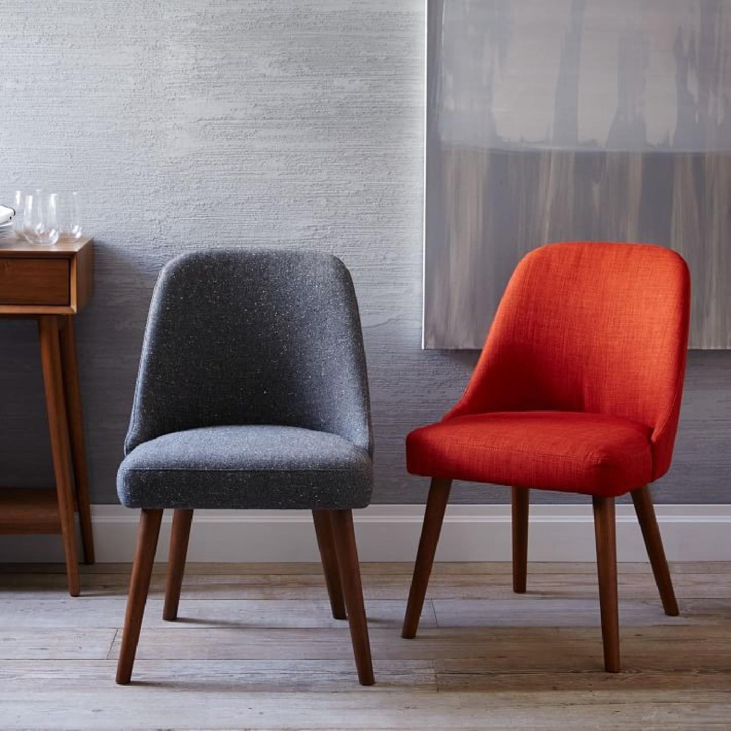 West Elm Mid-Century Upholstered Dining Chairs in Cayenne - image-1