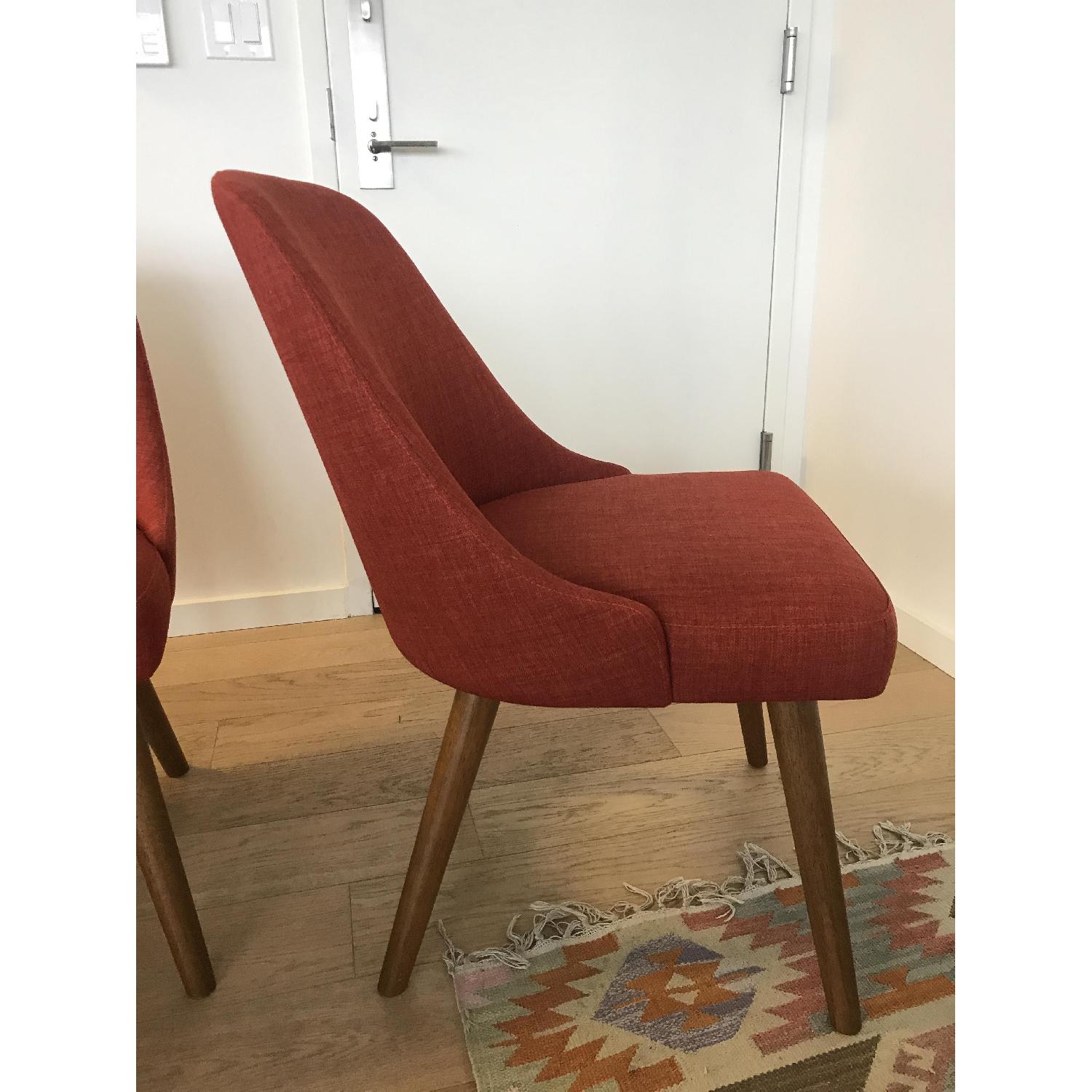 West Elm Mid-Century Upholstered Dining Chairs in Cayenne - image-3