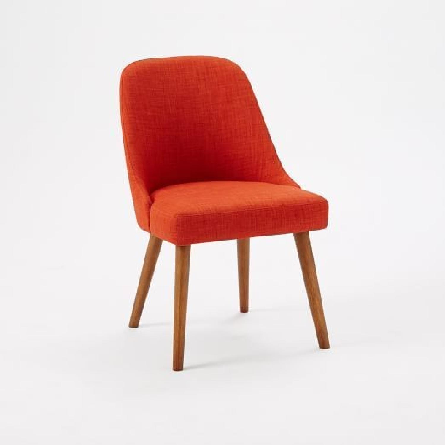 West Elm Mid-Century Upholstered Dining Chairs in Cayenne - image-4