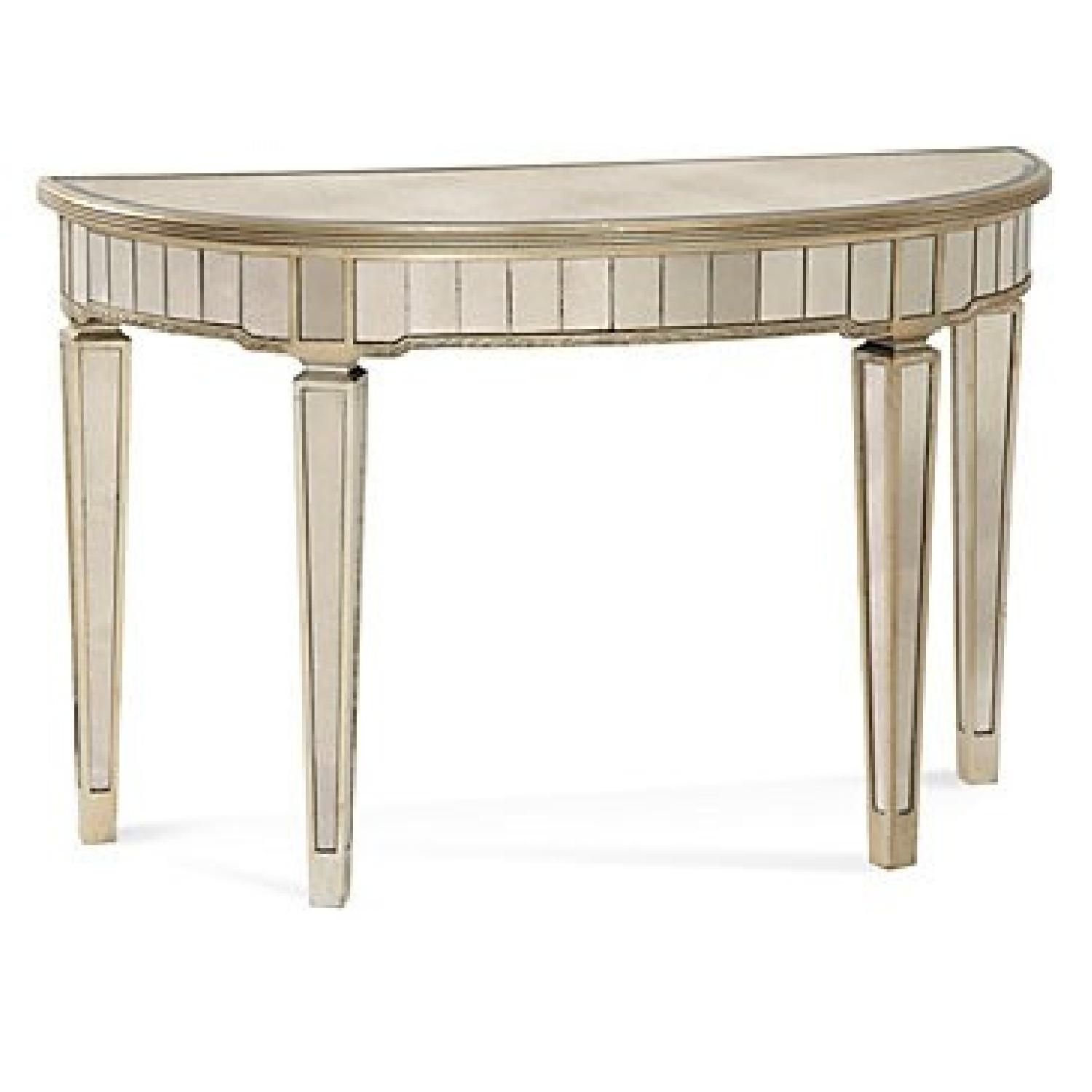 Z Gallerie Mirrored Demilune Console Table AptDeco