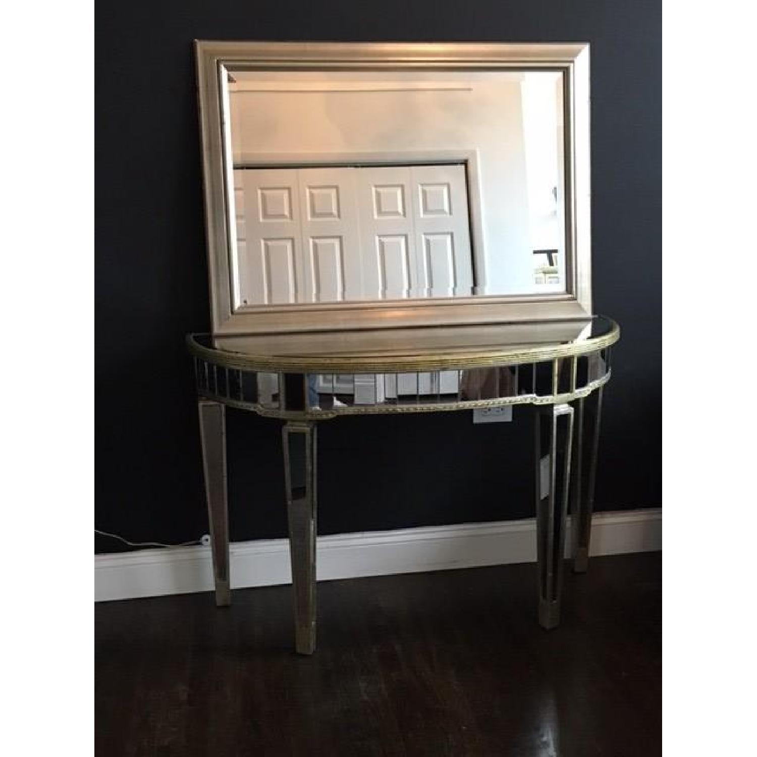Z Gallerie Borghese Mirrored Demilune Console Table - image-2
