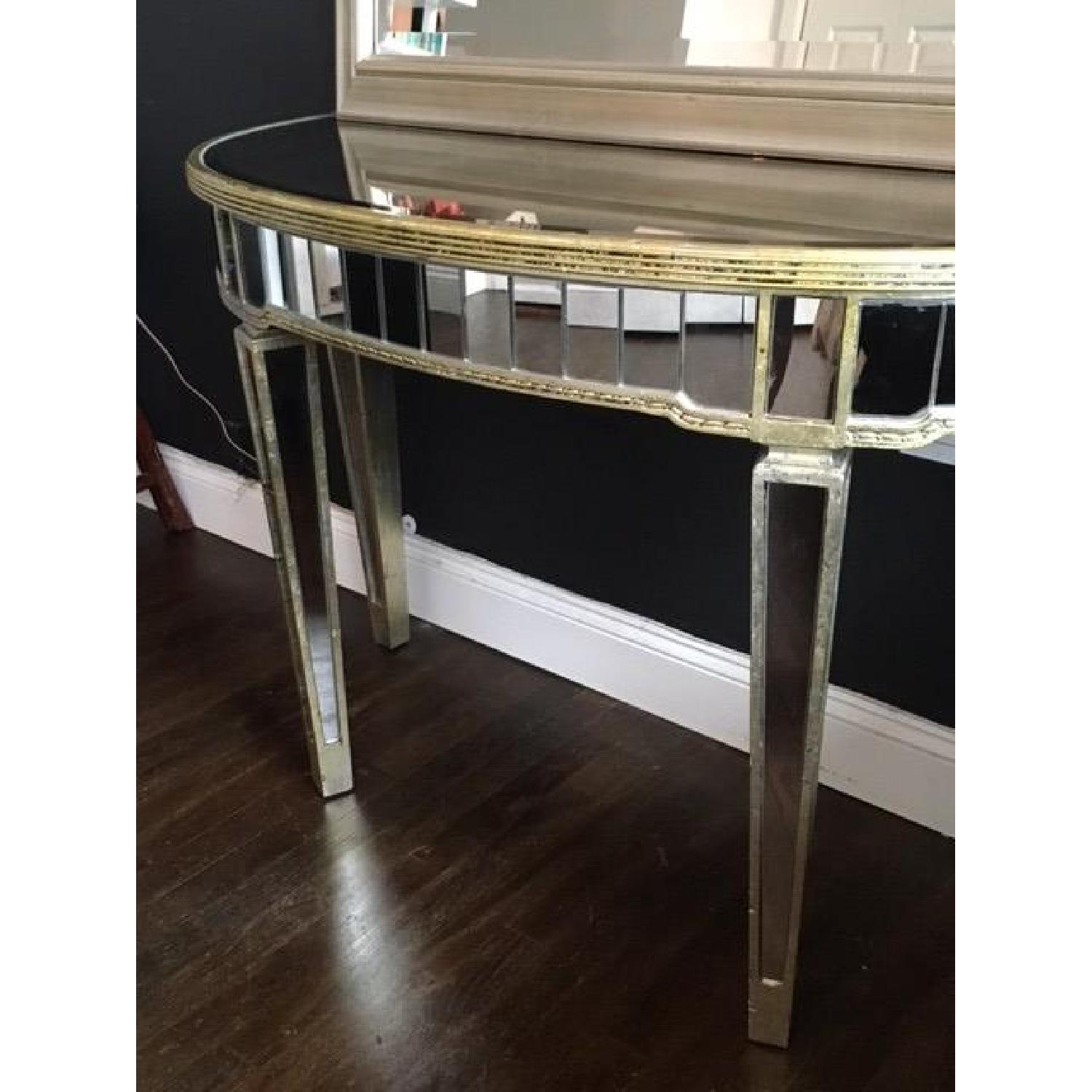 Z Gallerie Borghese Mirrored Demilune Console Table - image-3