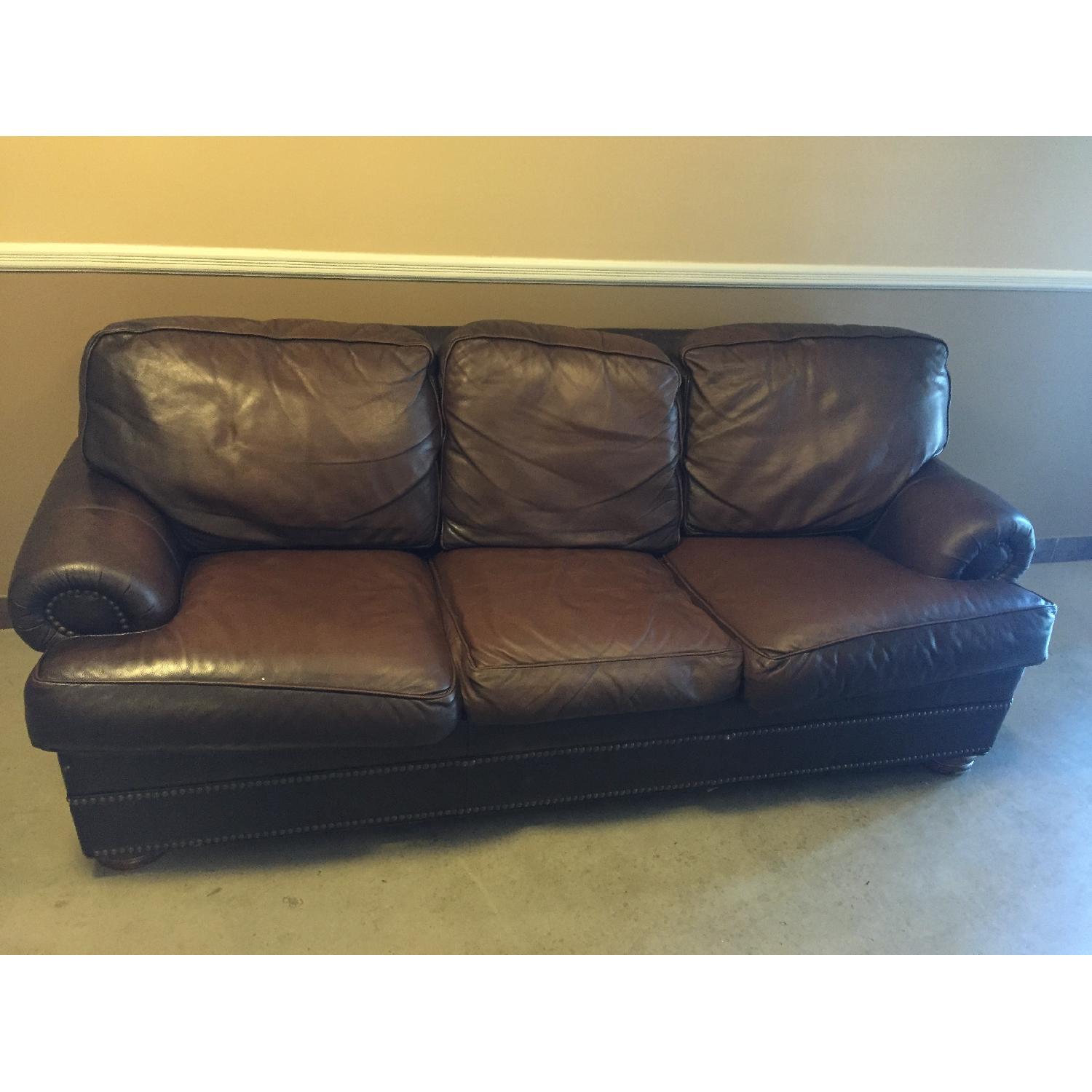 Thomasville Ashby Leather Sleeper Sofa Aptdeco