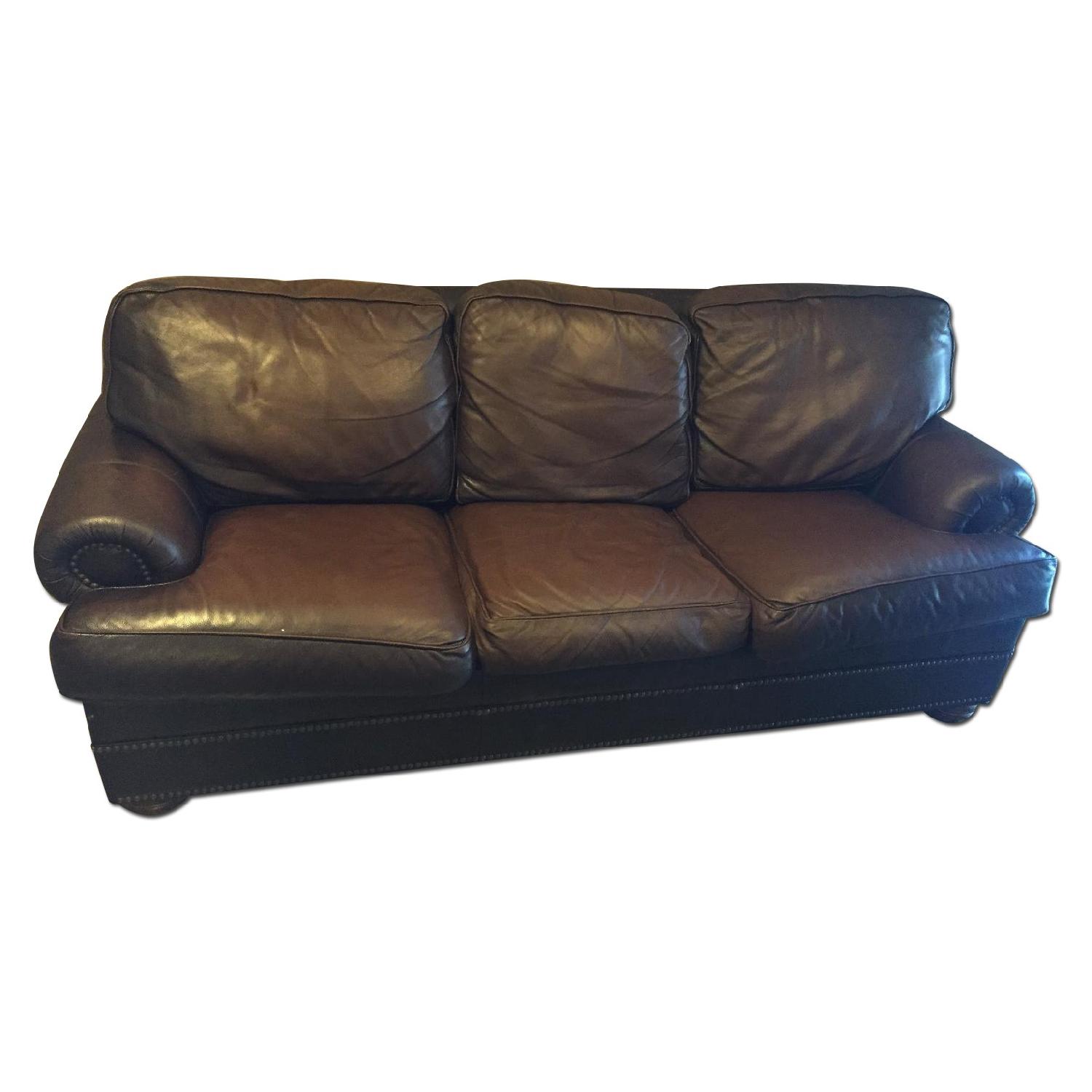Thomasville Ashby Leather Sleeper Sofa AptDeco