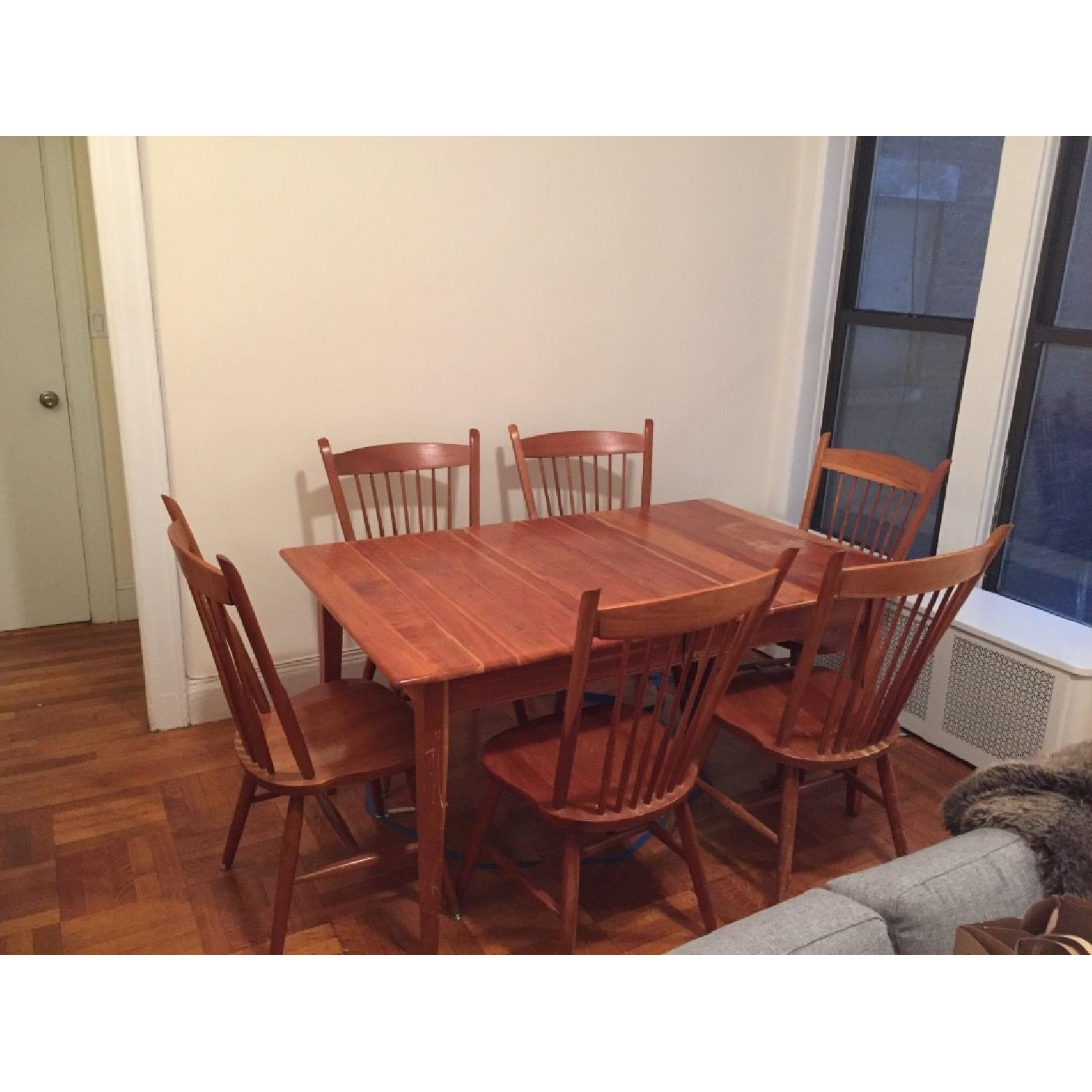 Expandable Cherry Table w/ 6 Chairs - AptDeco