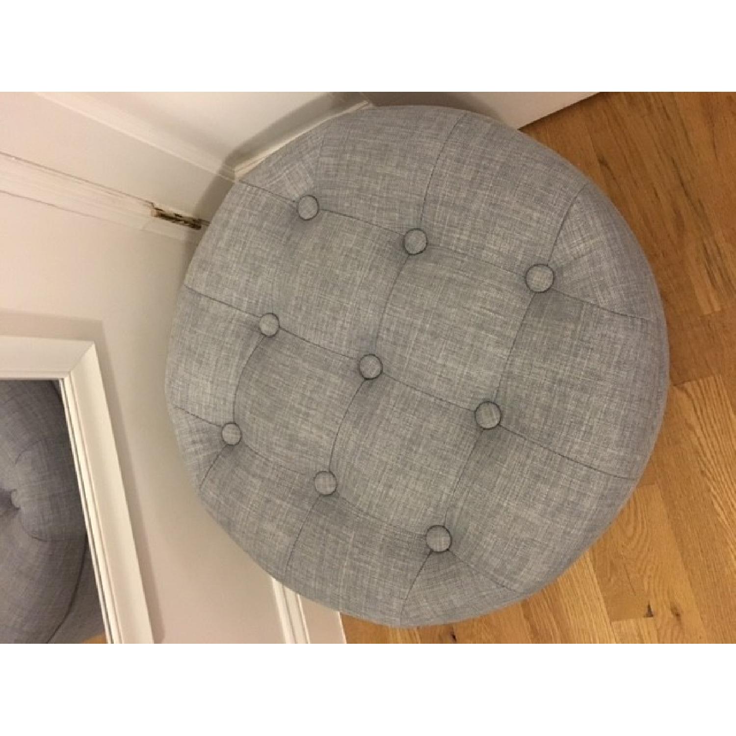 Threshold Tufted Round Storage Ottoman inHeathered Gray - image-6
