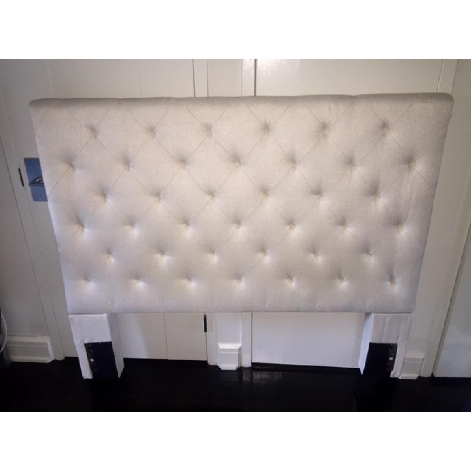 Tribecca Home Sophie Beige Fabric Tufted Full-Size Upholstered Platform Bed - image-5