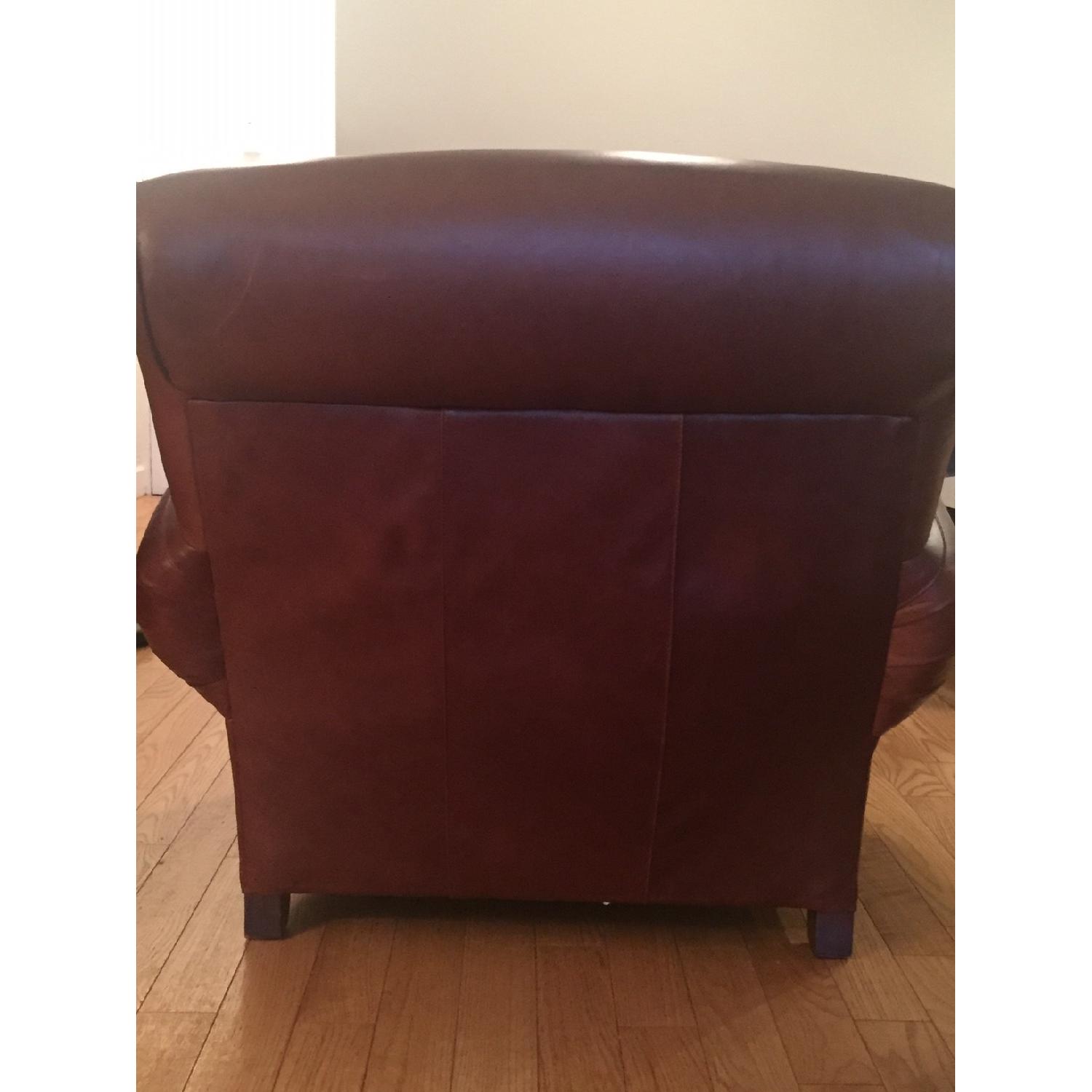 Pottery Barn Leather Armchair & Ottoman - image-3