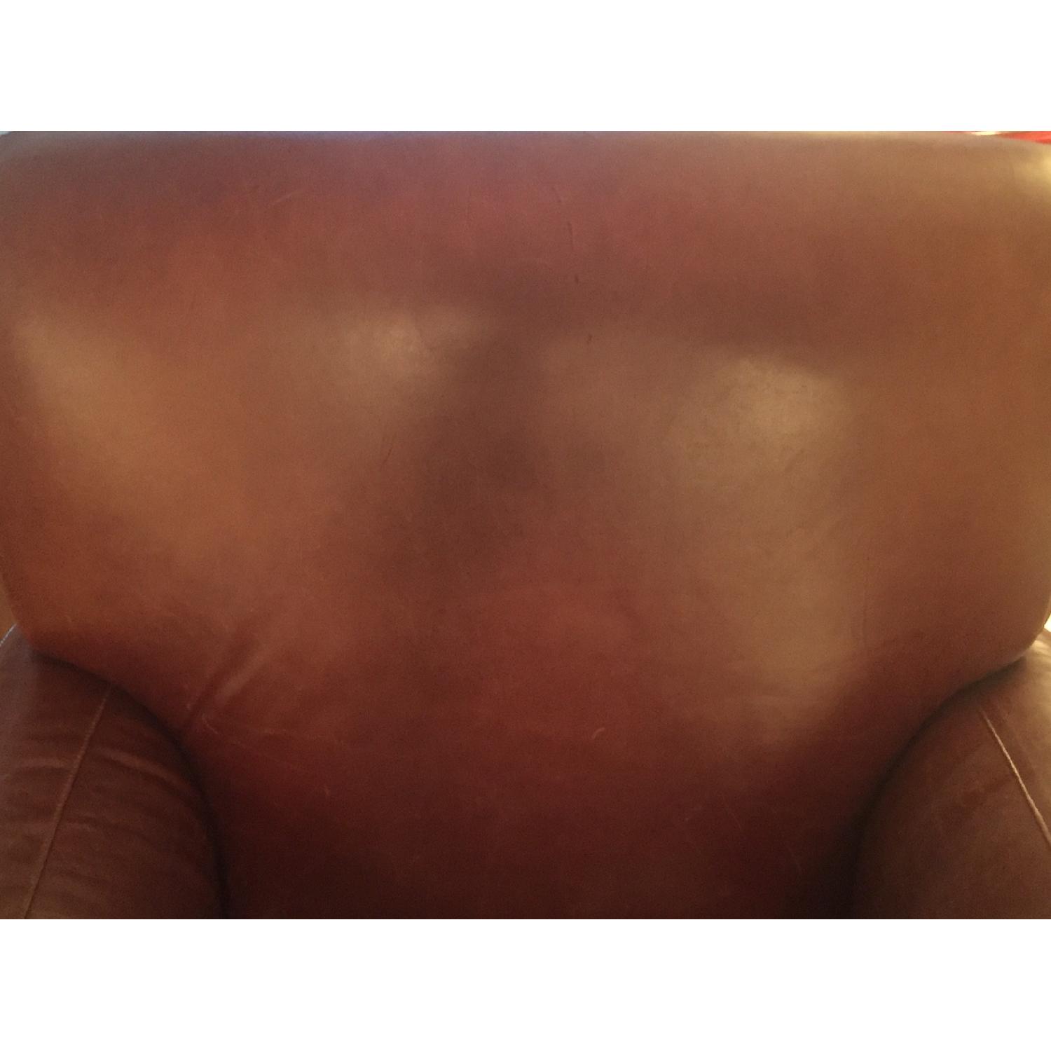 Pottery Barn Leather Armchair & Ottoman - image-4