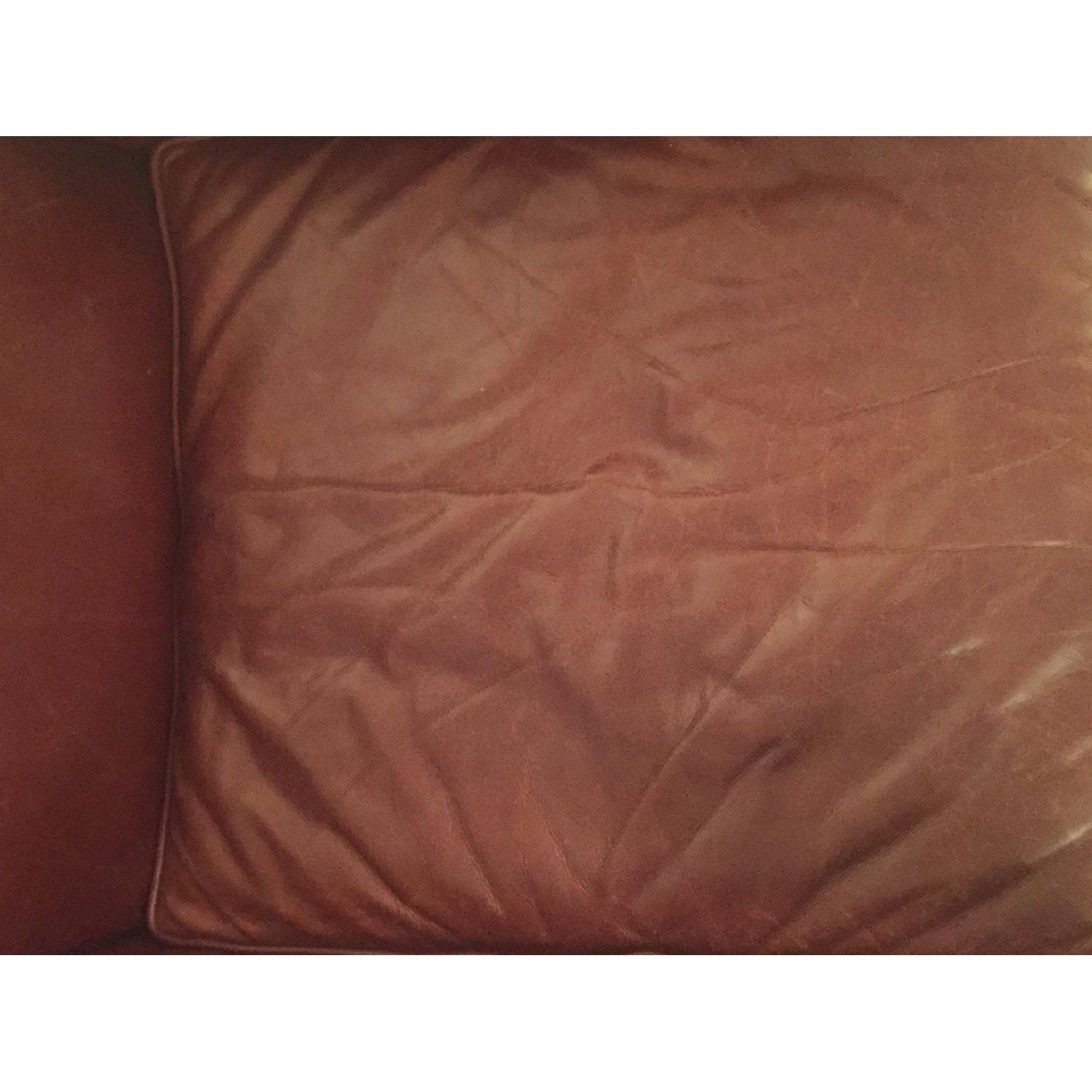 Pottery Barn Leather Armchair & Ottoman - image-5