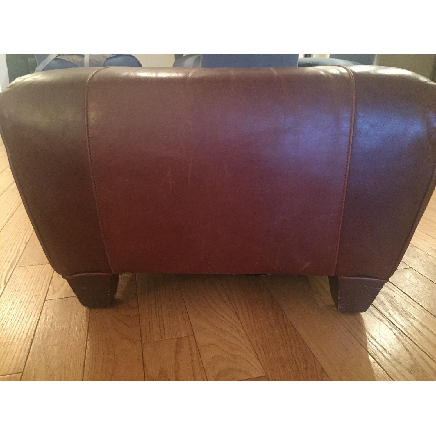 Pottery Barn Leather Armchair & Ottoman - image-6