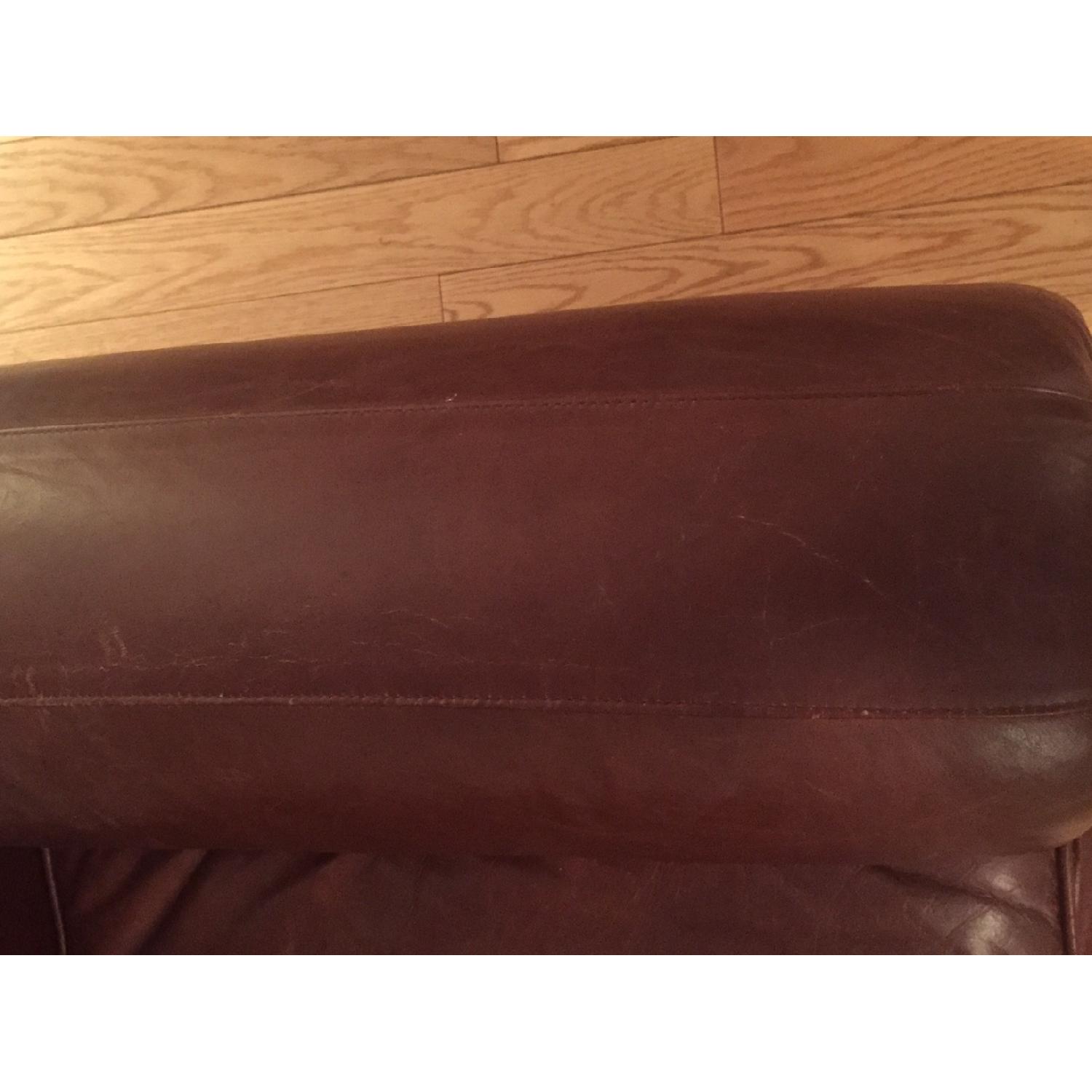 Pottery Barn Leather Armchair & Ottoman - image-7