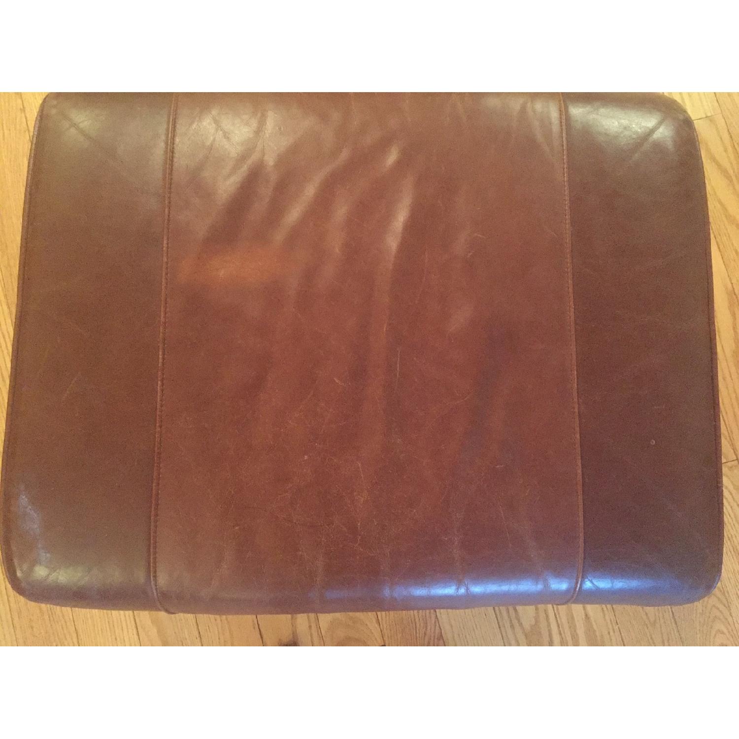 Pottery Barn Leather Armchair & Ottoman - image-8