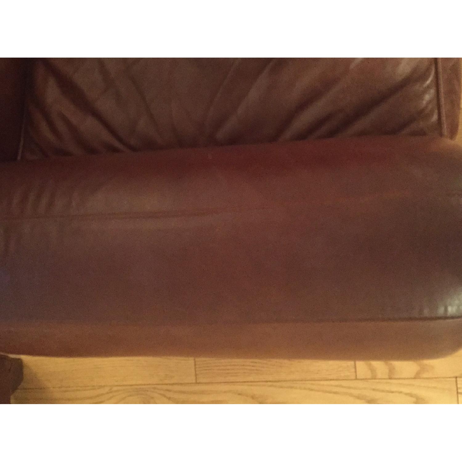 Pottery Barn Leather Armchair & Ottoman - image-9