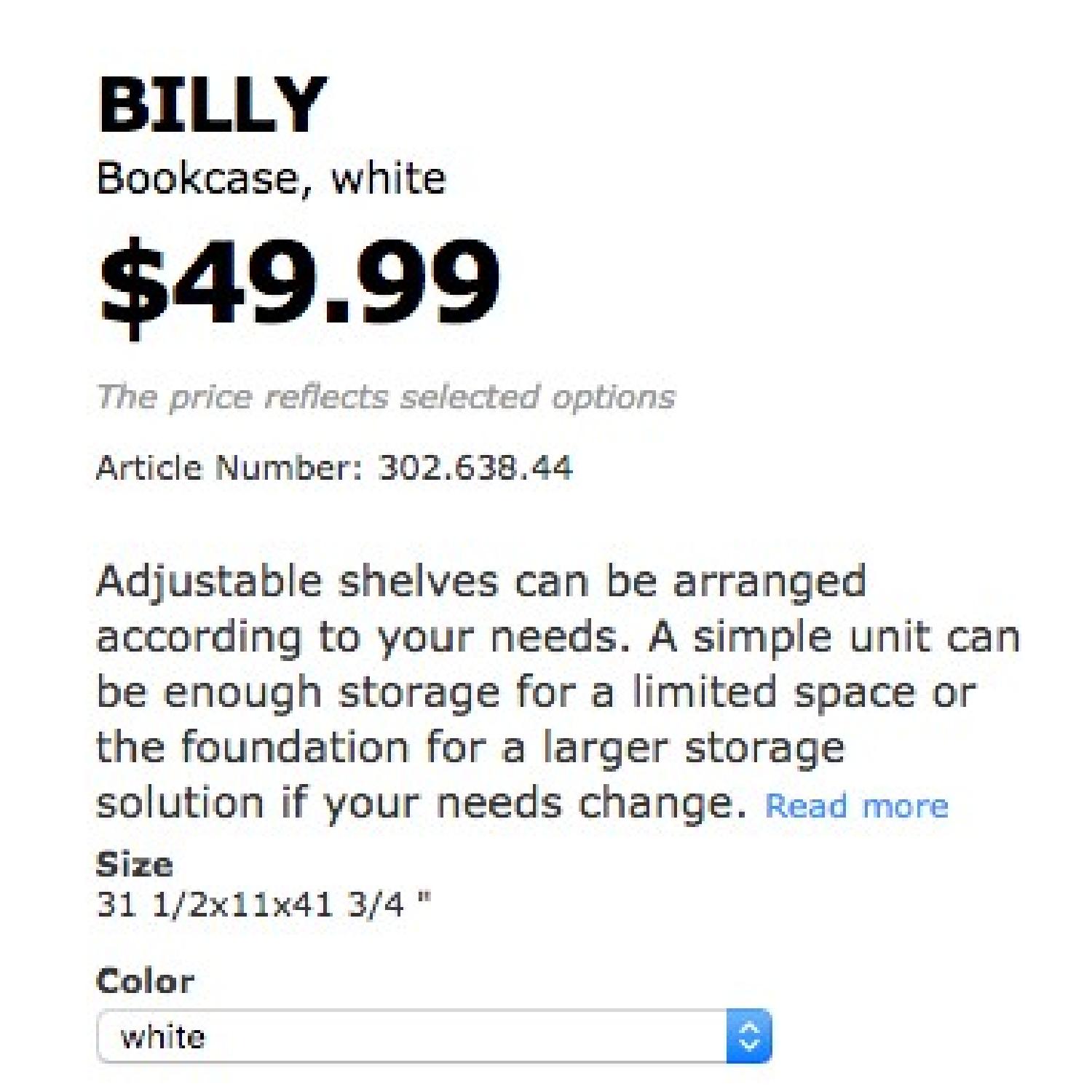 Ikea Billy Shelves w/ Oxberg Doors in White - image-3