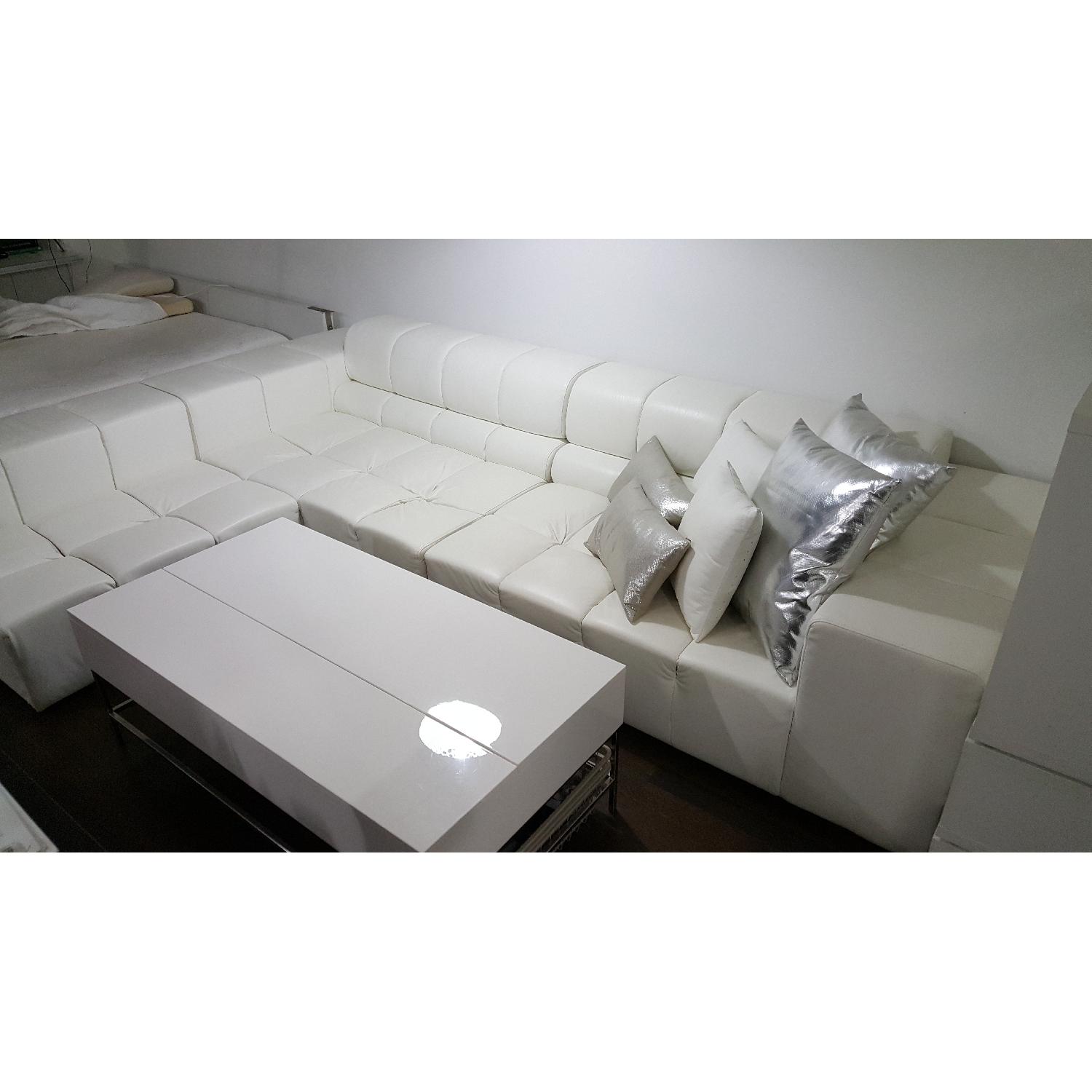 Modani Sorento Modern White Leather Sectional - image-2