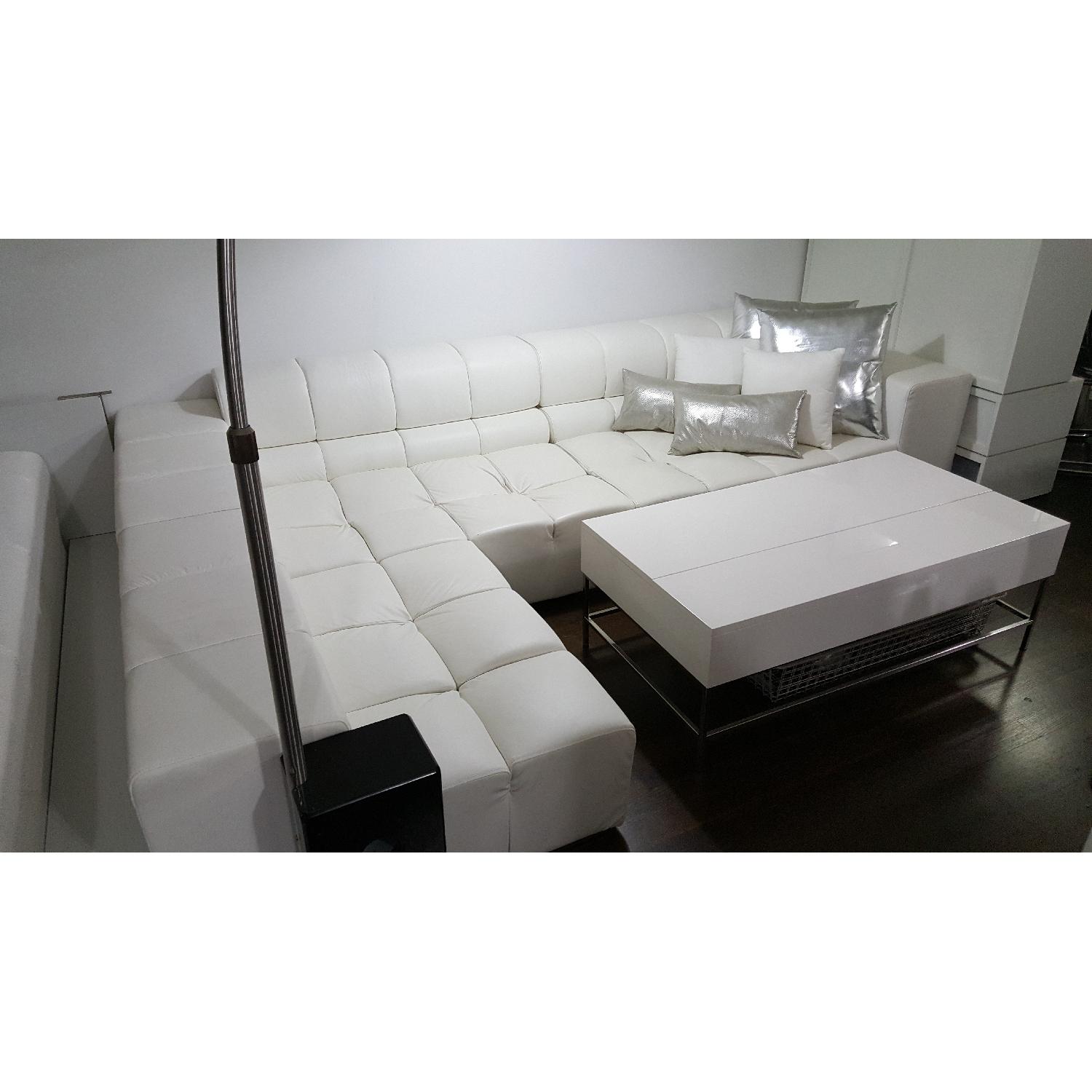 Modani Sorento Modern White Leather Sectional - image-4