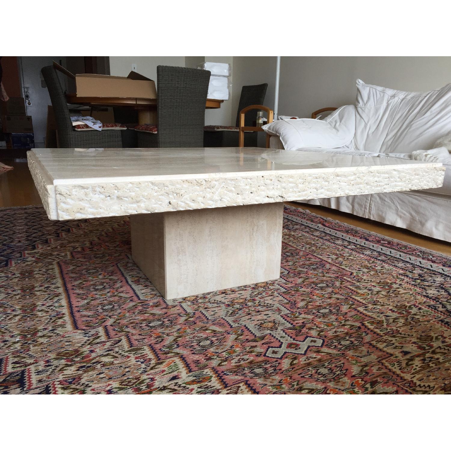 Travertine Marble Center Table - image-2
