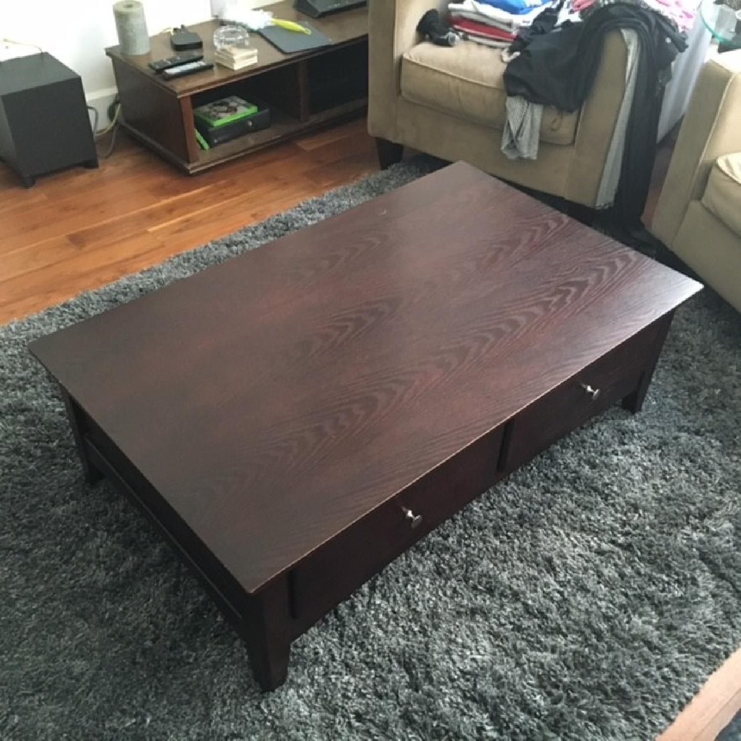 Raymour & Flanigan Wood Coffee Table AptDeco