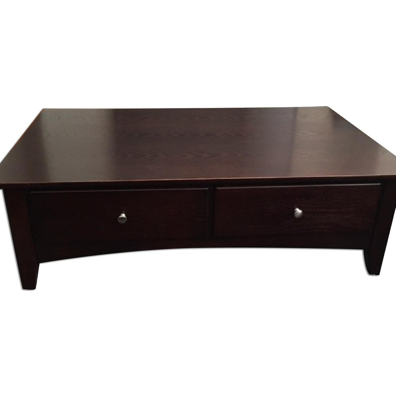 Raymour & Flanigan Wood Coffee Table AptDeco