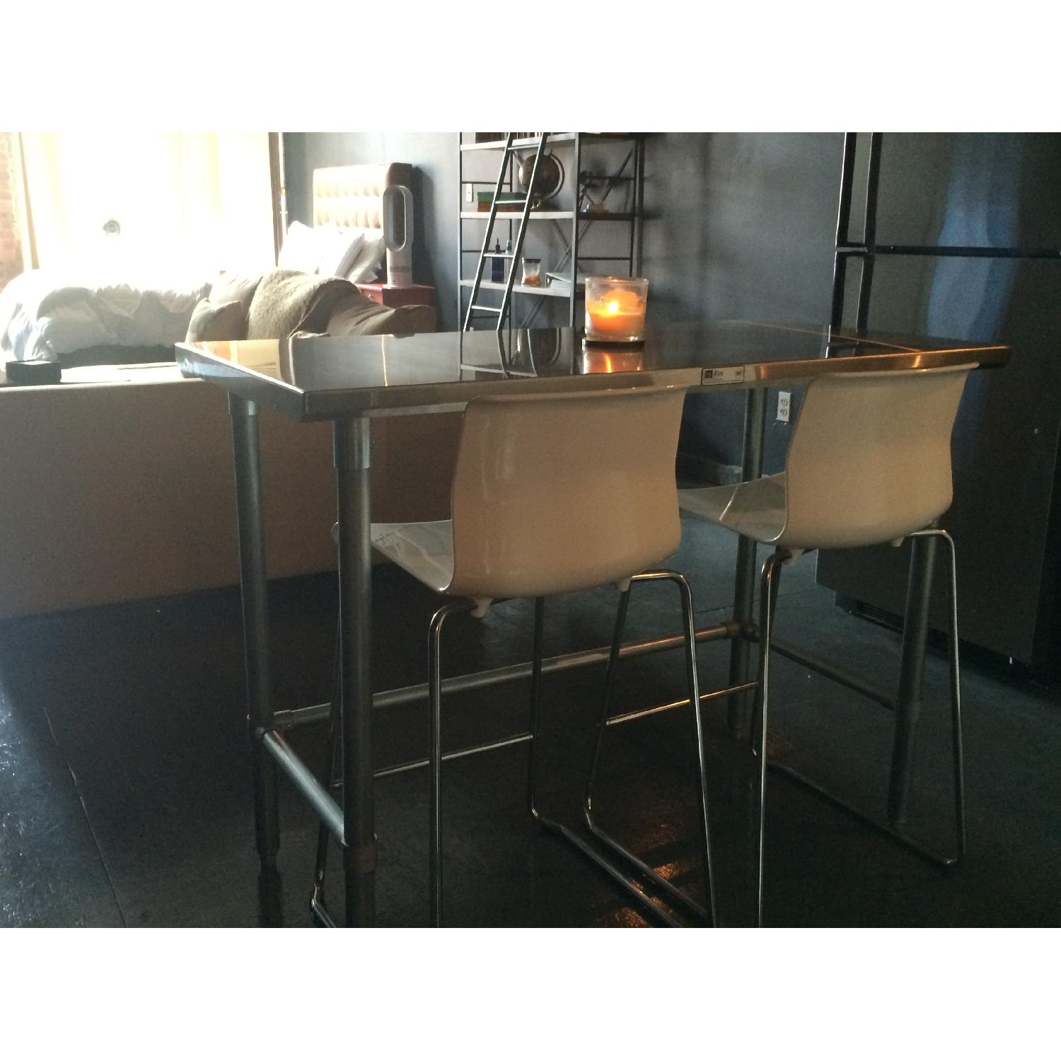 Metal Container Table Container Store Stainless Steel Work Table - AptDeco