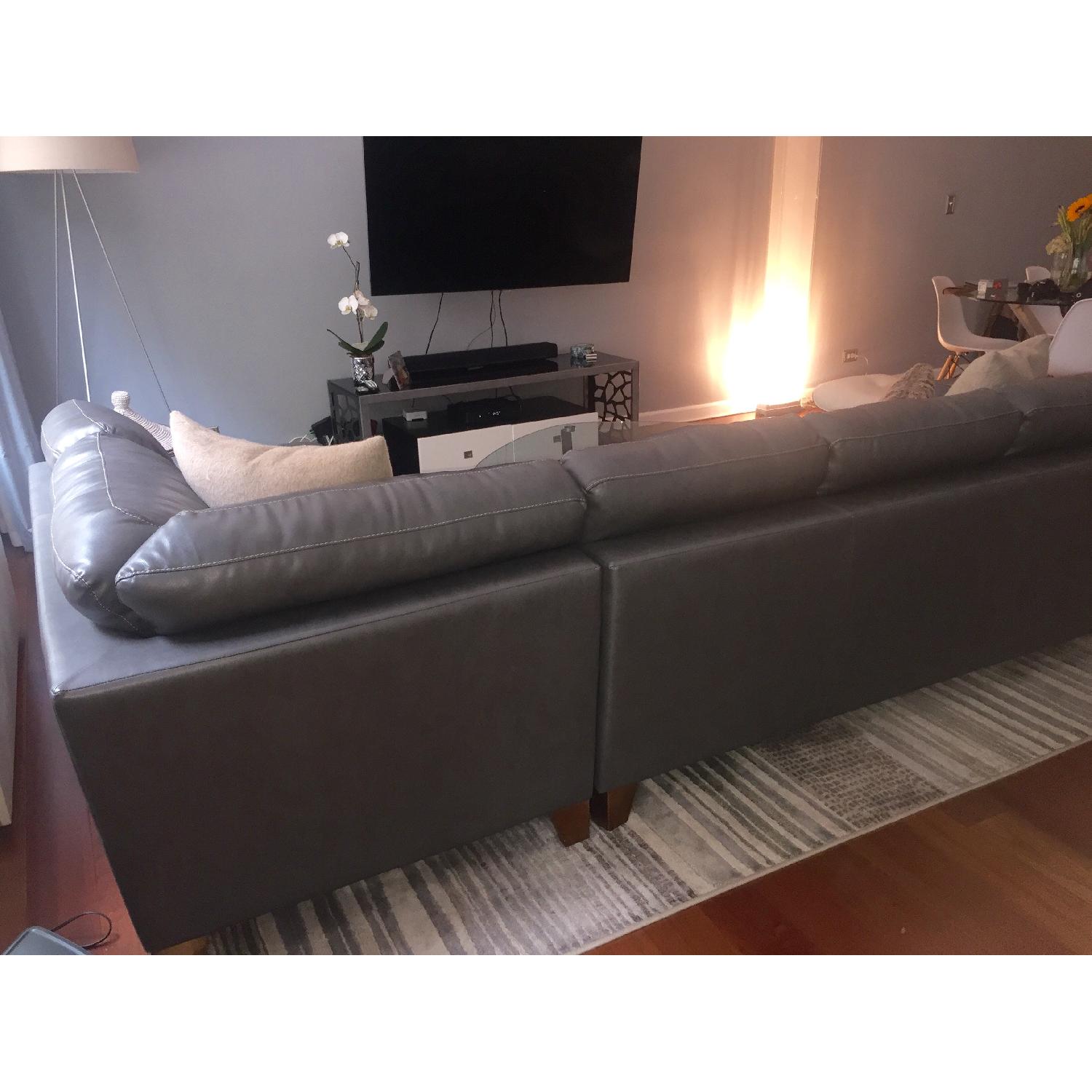 Macy's Milano Leather 2-Piece Chaise Sectional Sofa - image-6